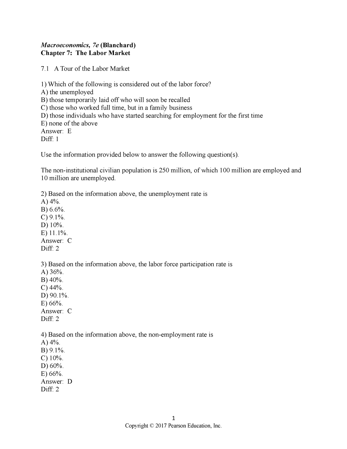 Chapter 7 - Textbook Ex - Macroeconomics, 7e (Blanchard) Chapter 7: The ...