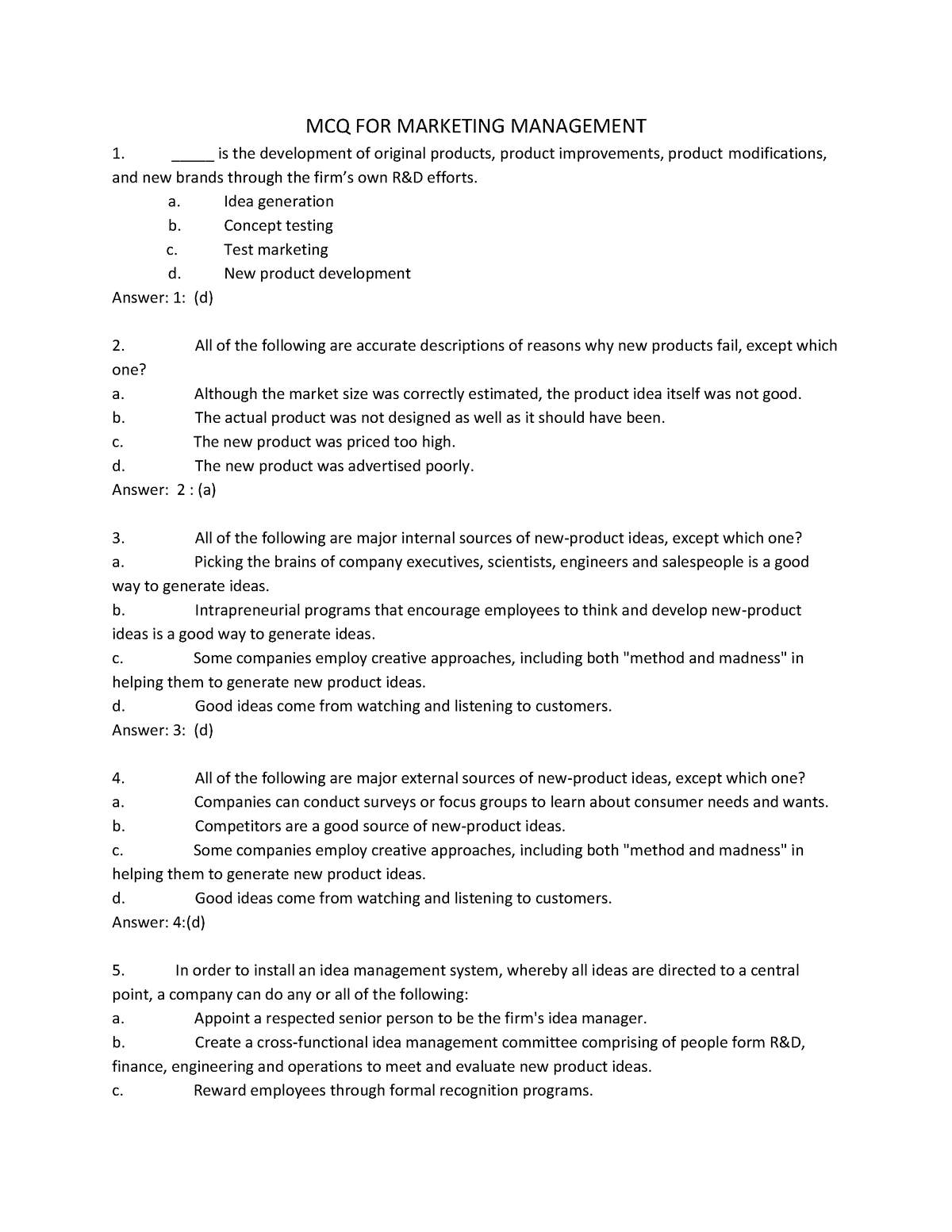 Bom - BASIC OF MARKETING MCQ FOR PRACTICE 2022 - MCQ FOR MARKETING ...