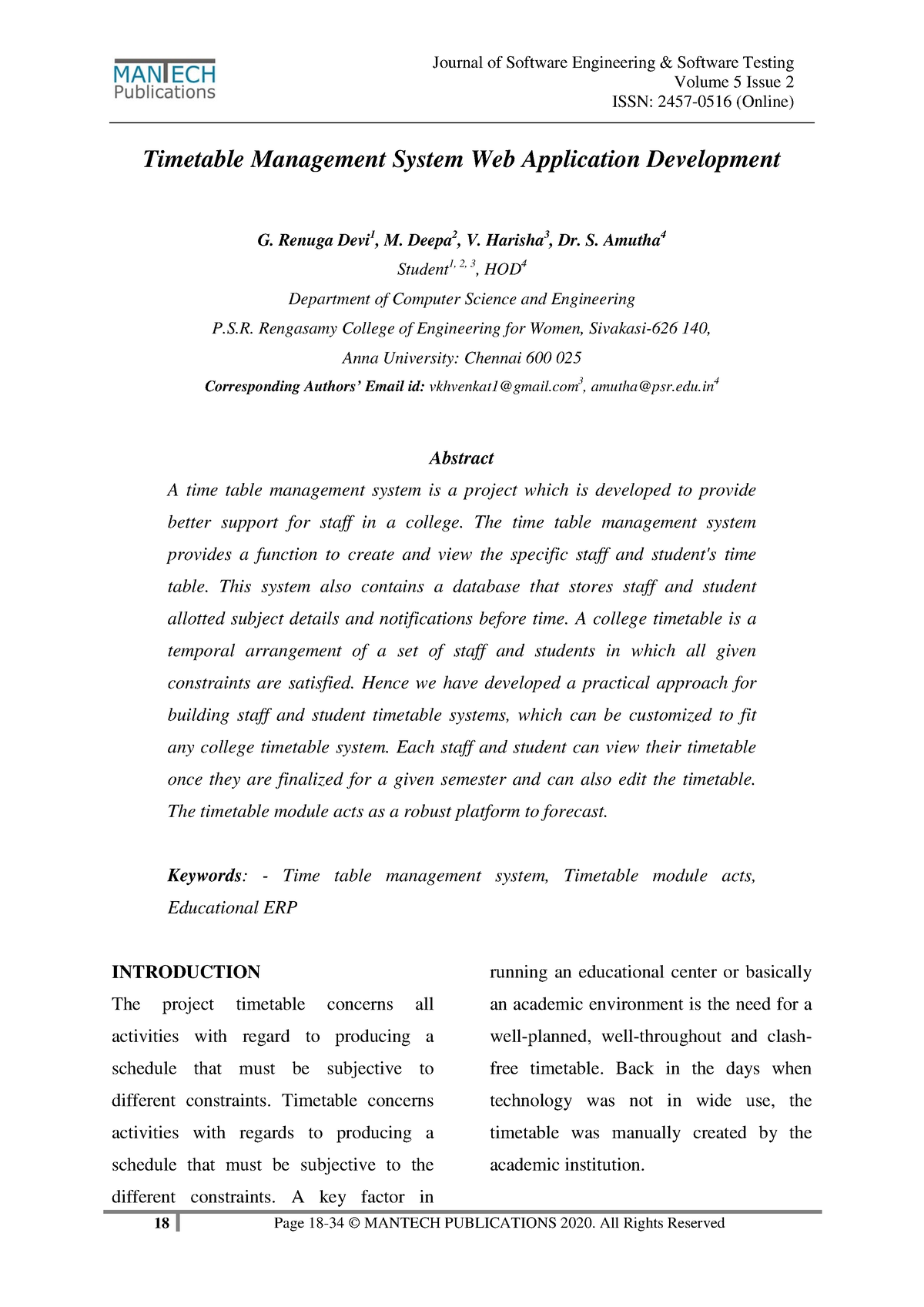 literature review of timetable management system