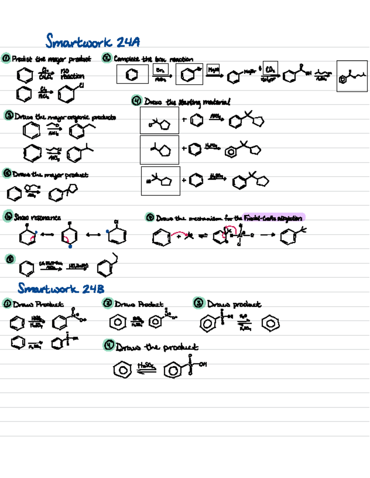 O Chem Smartwork 24 - Friedel-Crafts Acylation Nitration - Smartwork ...