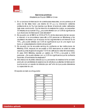 Actividad 1. Modulo 1 Estadistica - 00111111111 1 1 Nombre de la ...