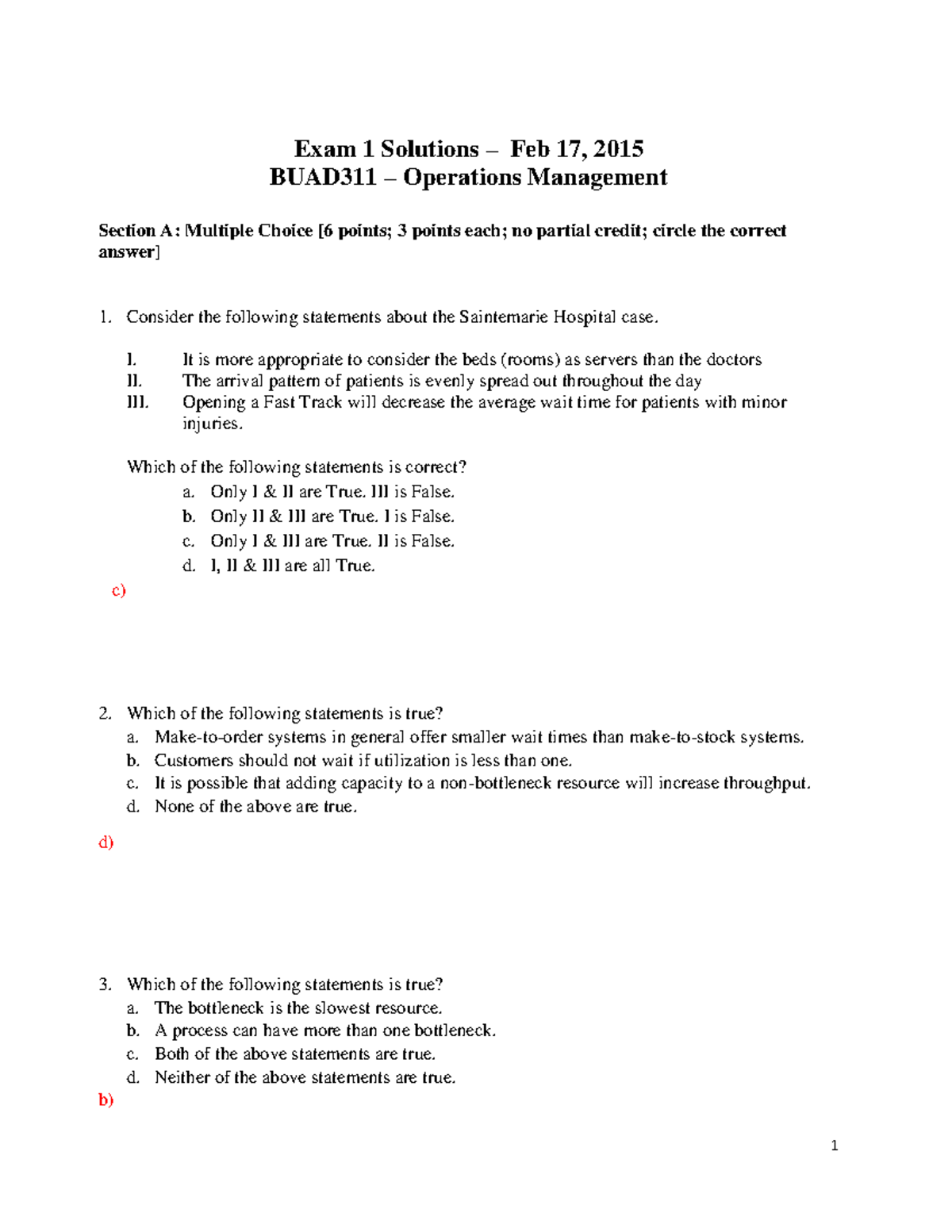 311 Midterm 1 Spring 15 Solutions - Exam 1 Solutions – Feb 17, 2015 ...