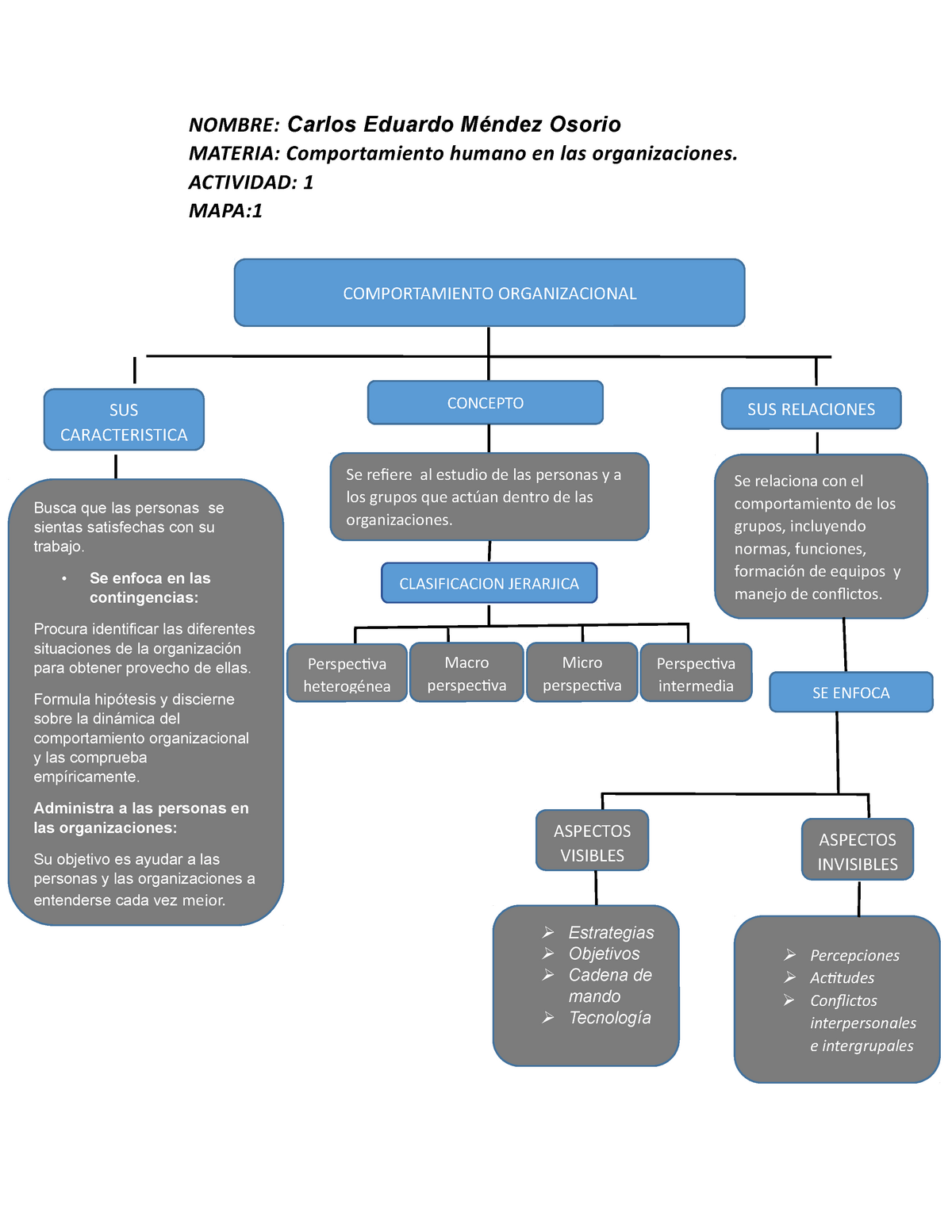 Actividad Unidad Comportamiento Organizacional Mapa Conceptual Jlibalwsap