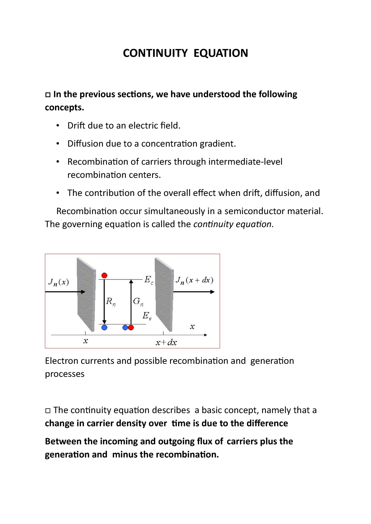 Semiconductor 12 - It Includes Continuity Equation And Problems Based ...