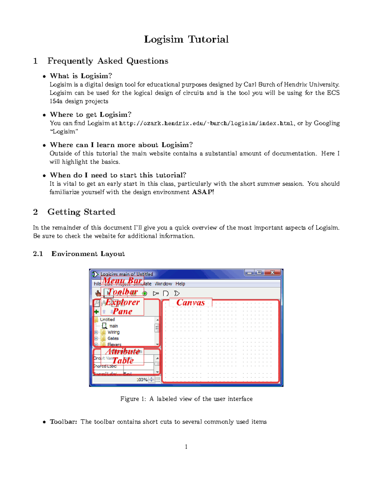 Logisim-tutorial - Lecture notes 1 - Logisim Tutorial 1 Frequently ...