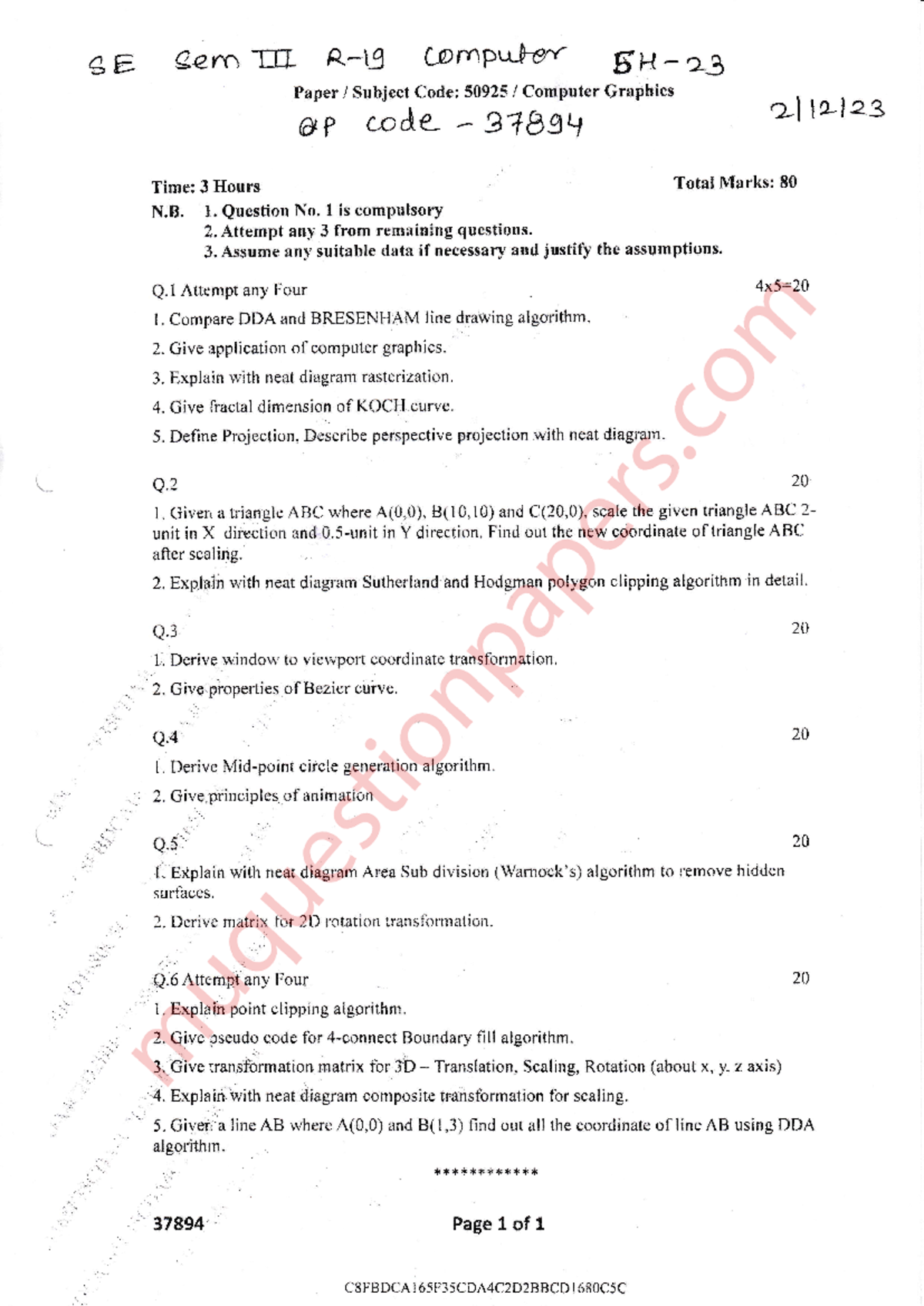 Be computer-engineering semester-3 2023 december computer-graphicsrev ...