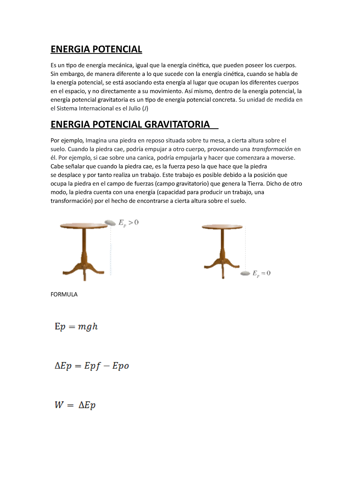 Energia Potencial - Apuntes 1 - Calculo Para Fisica 1 - UTP - Studocu