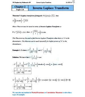 Inverse Laplace transform 5 - Chapter- Topic-2. Inverse Laplace ...