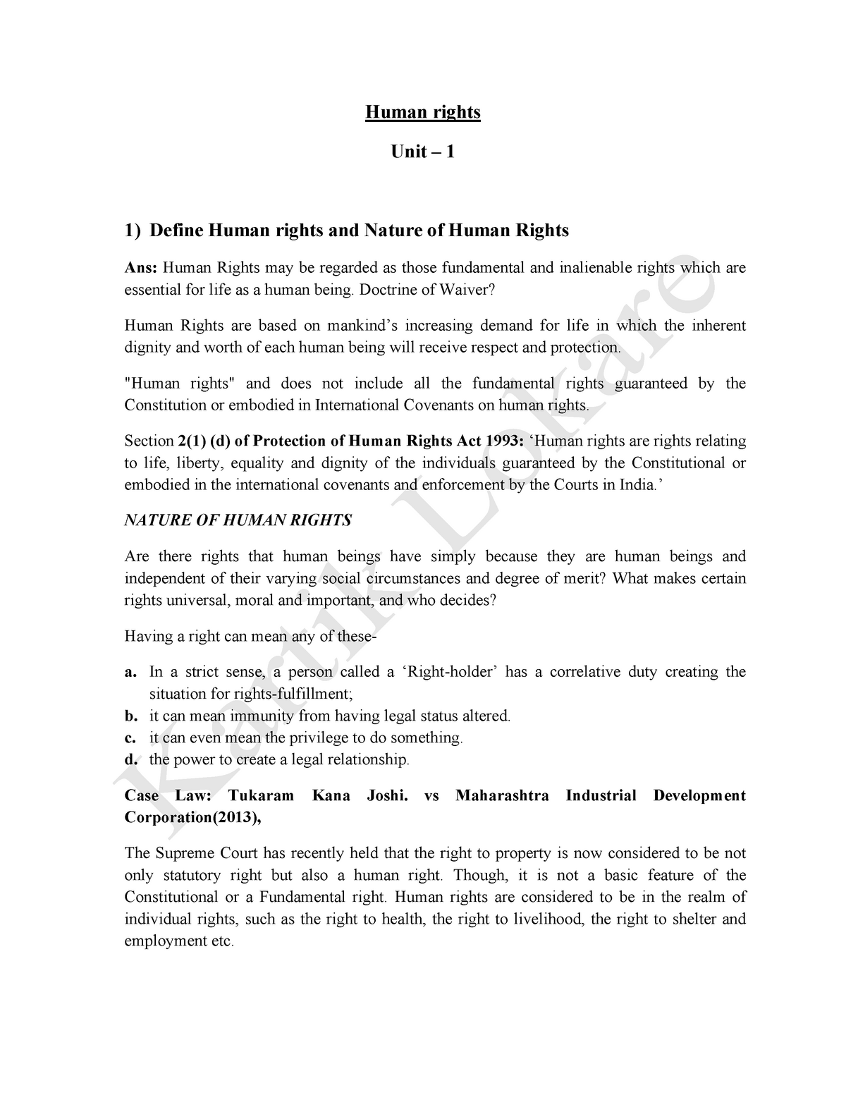 Evolution Of Human Rights Notes Pdf