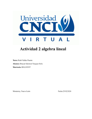 Algebra Lineal Proyecto De Gamificacion - Universidad Virtual CNCI ...