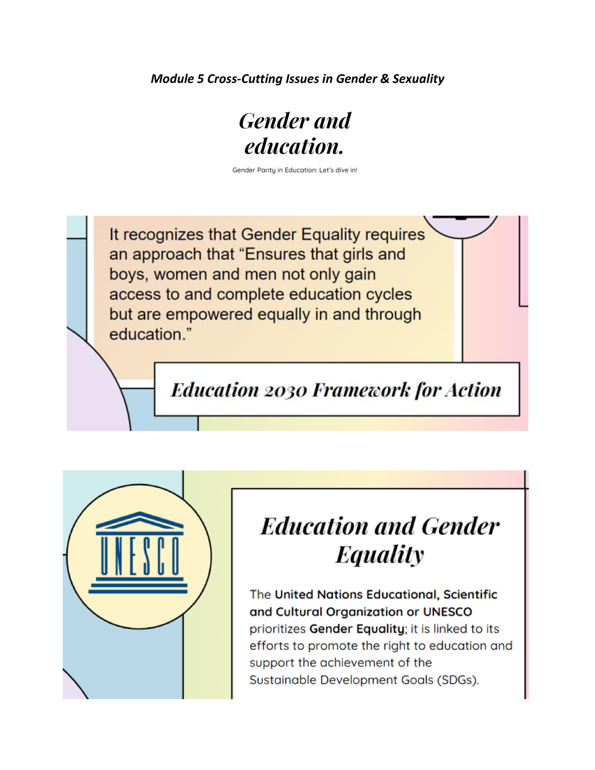 Gender And Education - Gender And Society - Module 5 Cross-Cutting ...