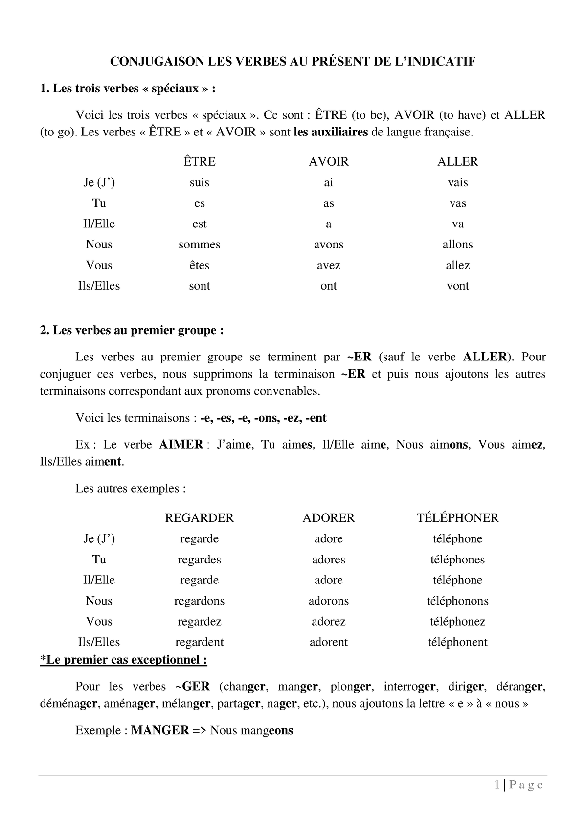 Conjugaison Les Verbes Au Pr Sent De Lindicatif Conjugaison Les Verbes Au Pr Sent De L