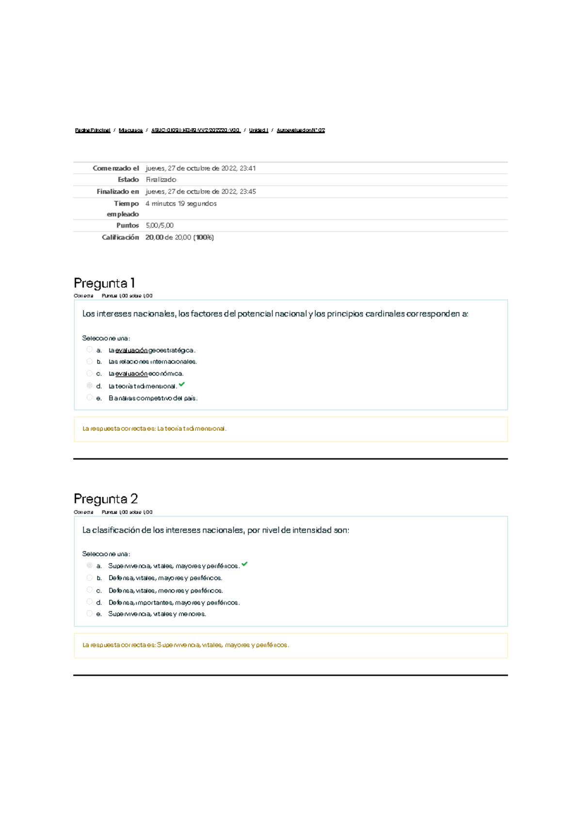 Autoevaluación N° 02 - NOTA 20 - Página Principal / Mis Cursos / ASUC ...