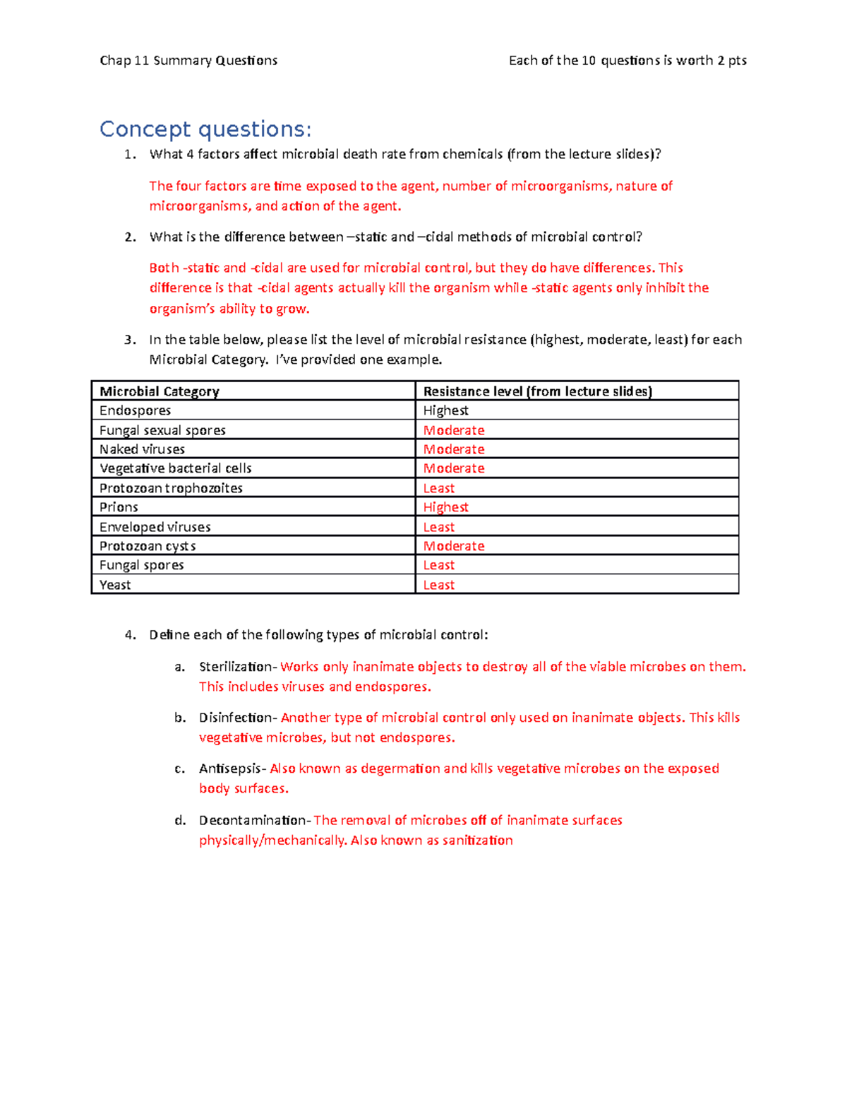 Chap 11 Summary Questions - Concept questions: What 4 factors affect ...