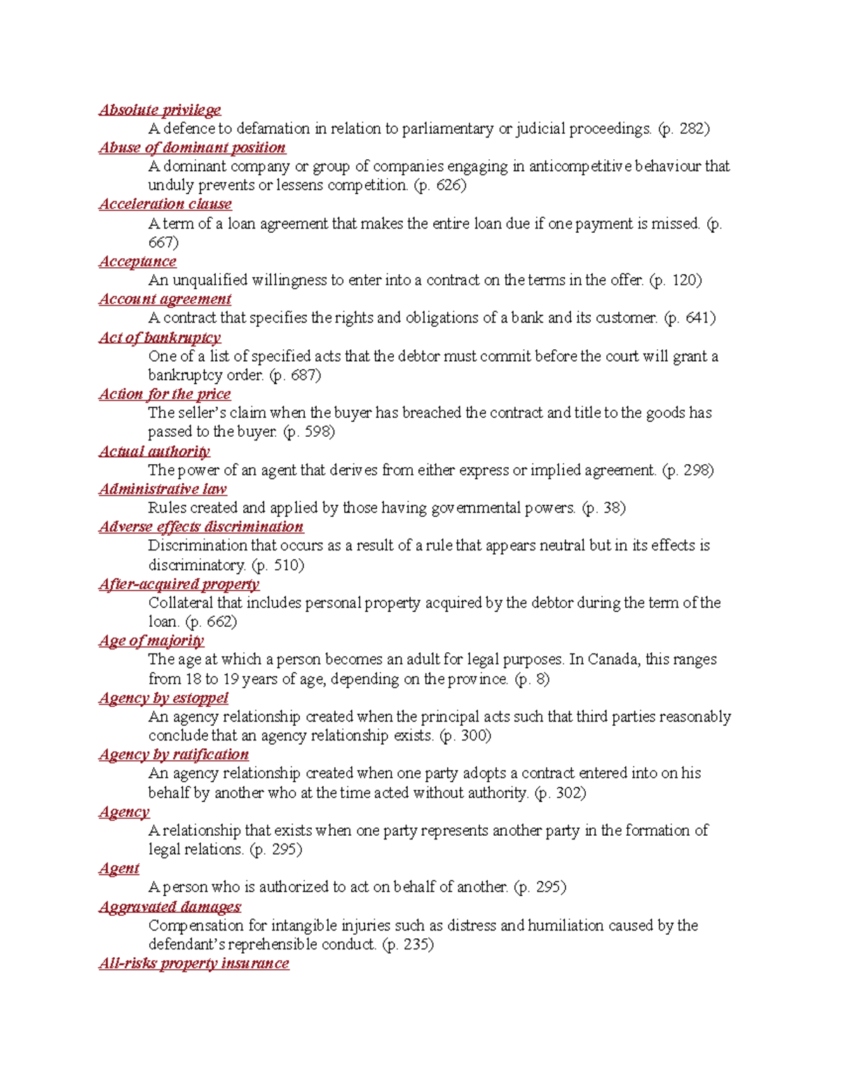 Definitions - Absolute privilege A defence to defamation in relation to ...