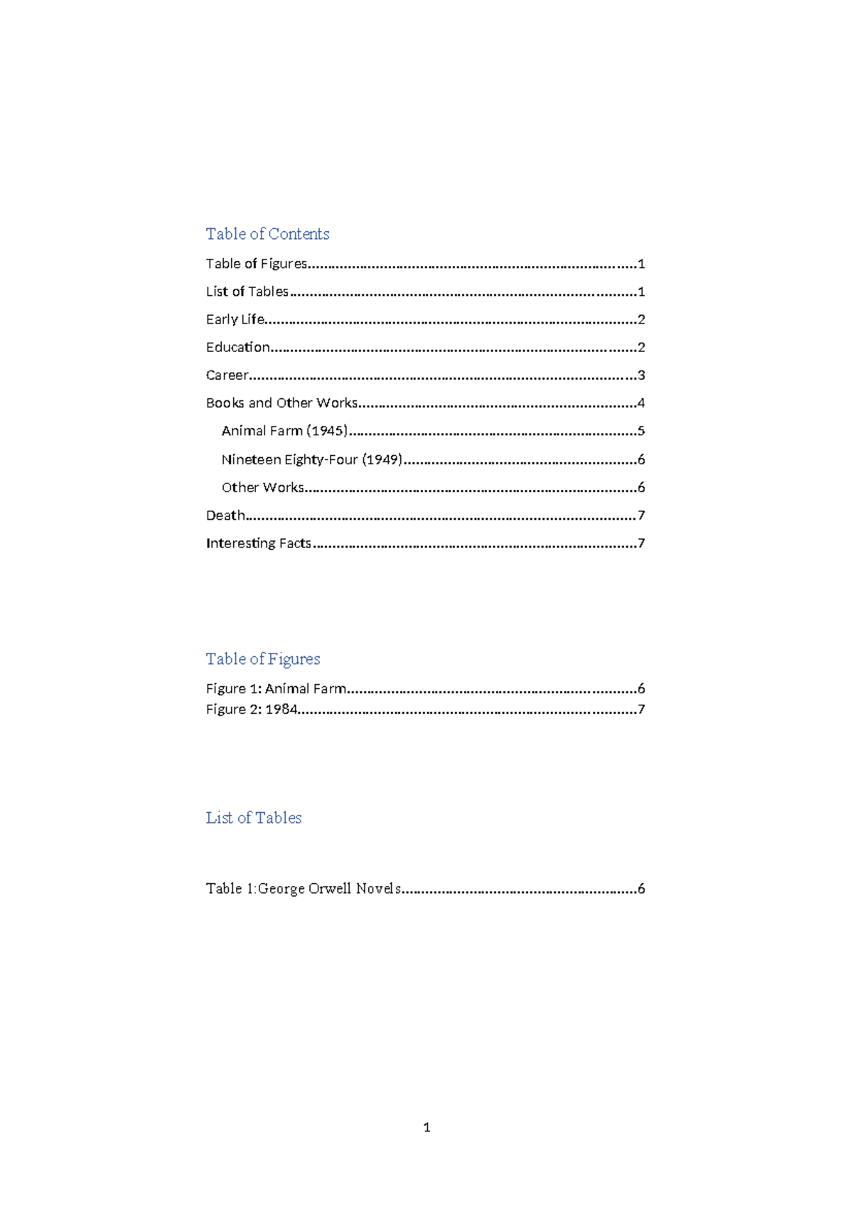 george orwell essays table of contents