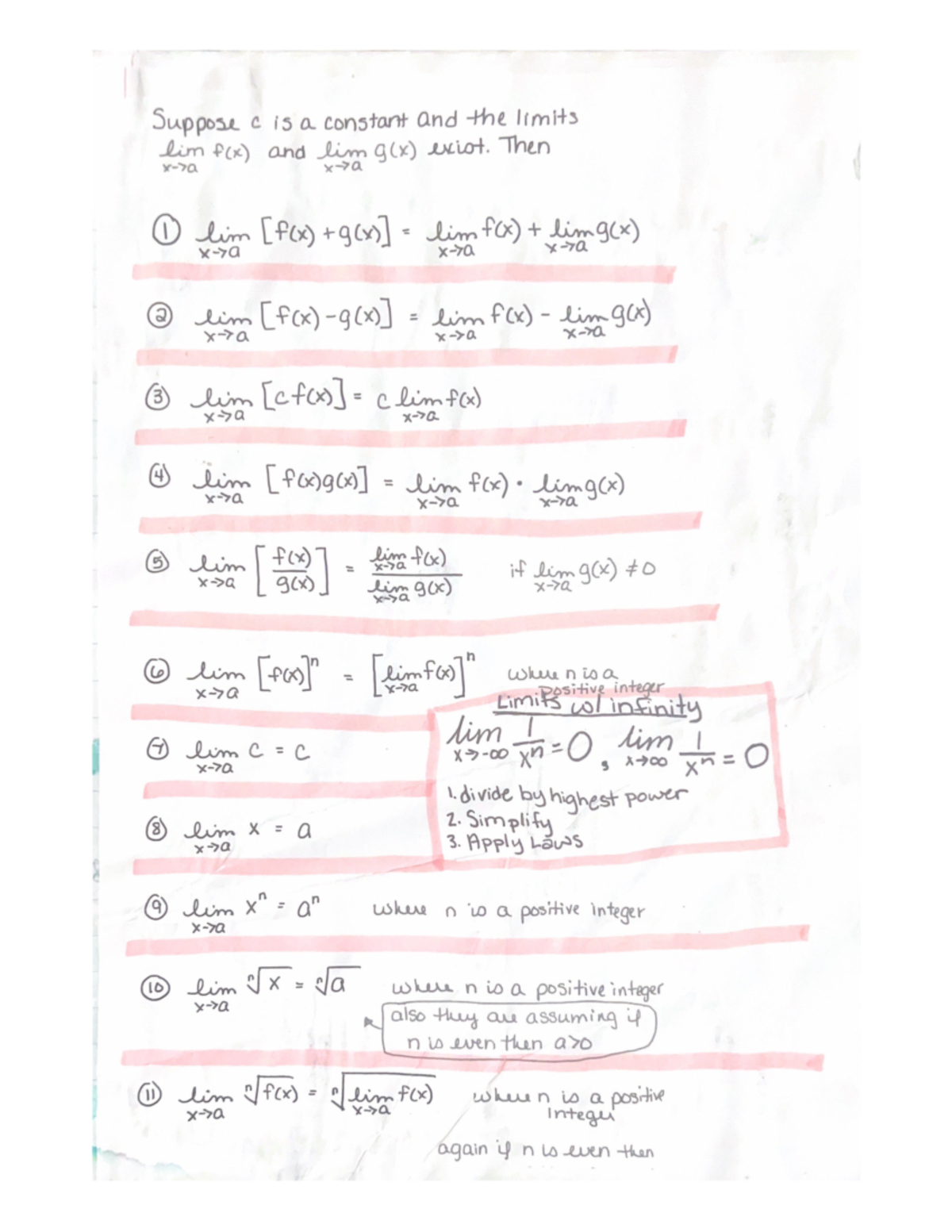 Limit Rules and Hints - Studocu