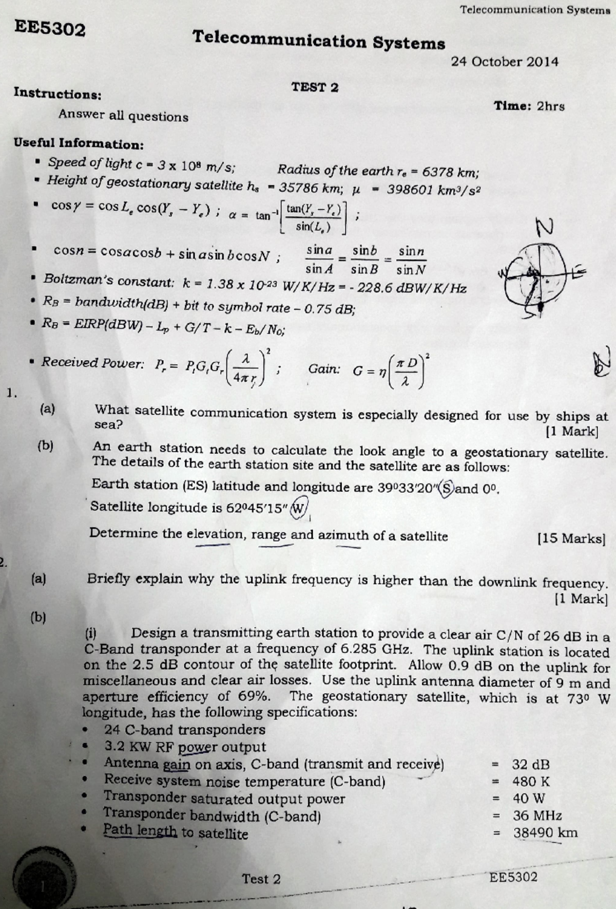 Test 2 2014 telecomm - Telecommunication Systr EE ...