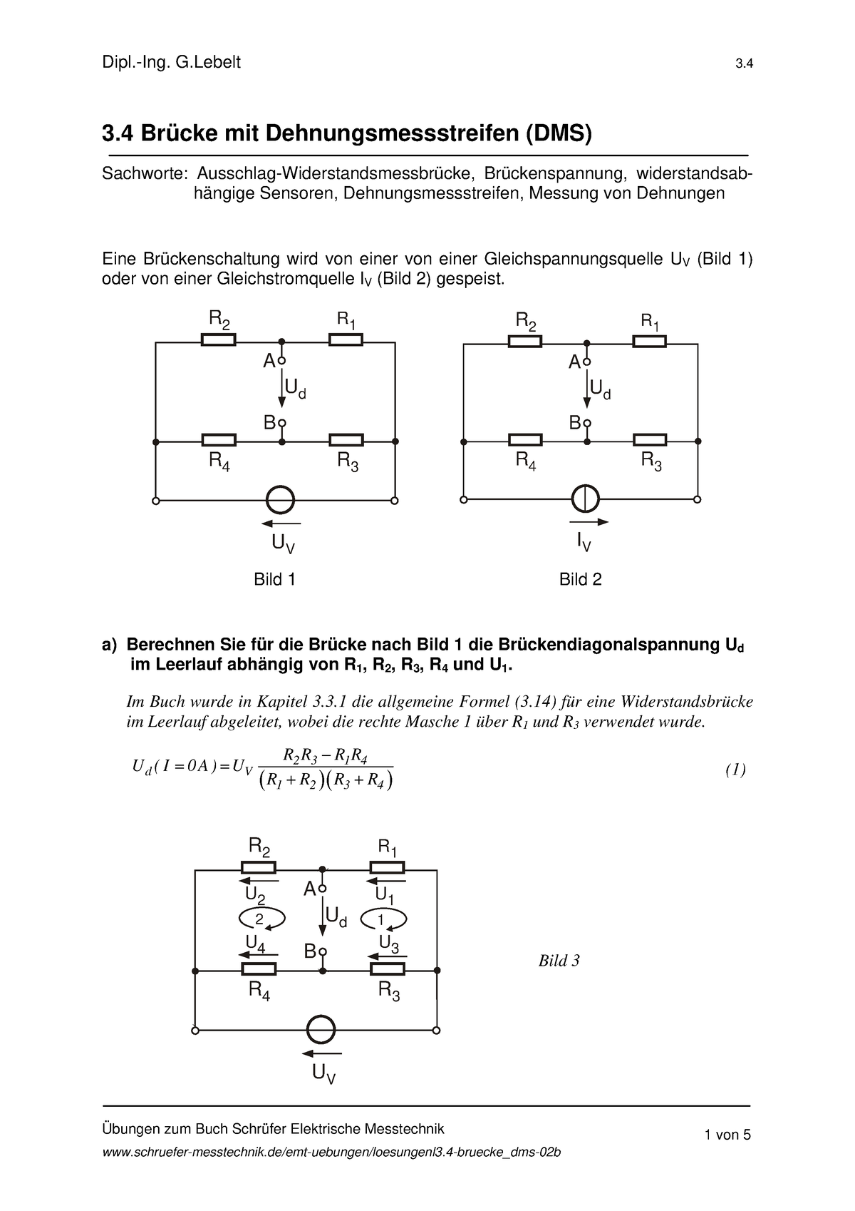 Messtechnik Bung Dms Bungen Zum Buch Schr Fer Elektrische