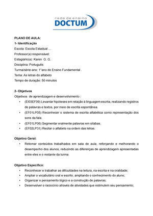 Escrita espontânea - Planos de Aula - 1º ano do Ensino Fundamental - Língua  Portuguesa