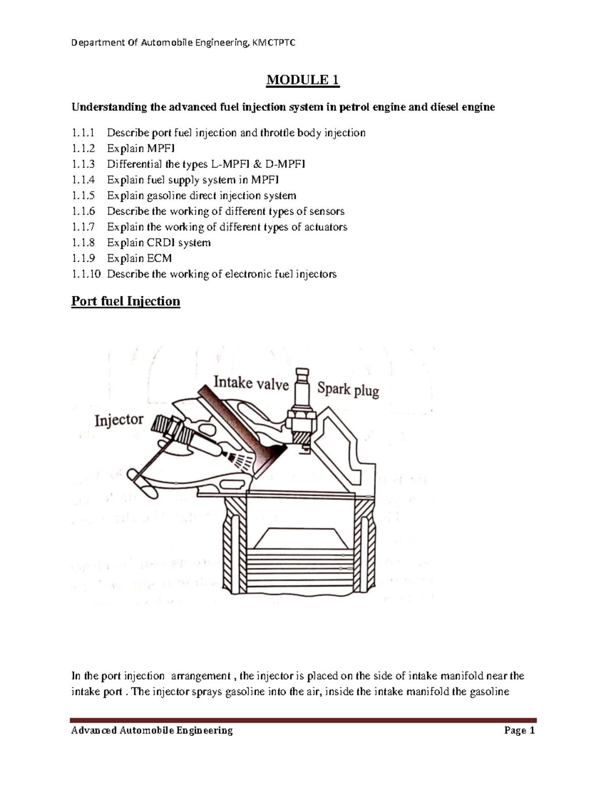 Module 1 Advanced Automobile Engineering 2-2 - MODULE 1 Understanding ...