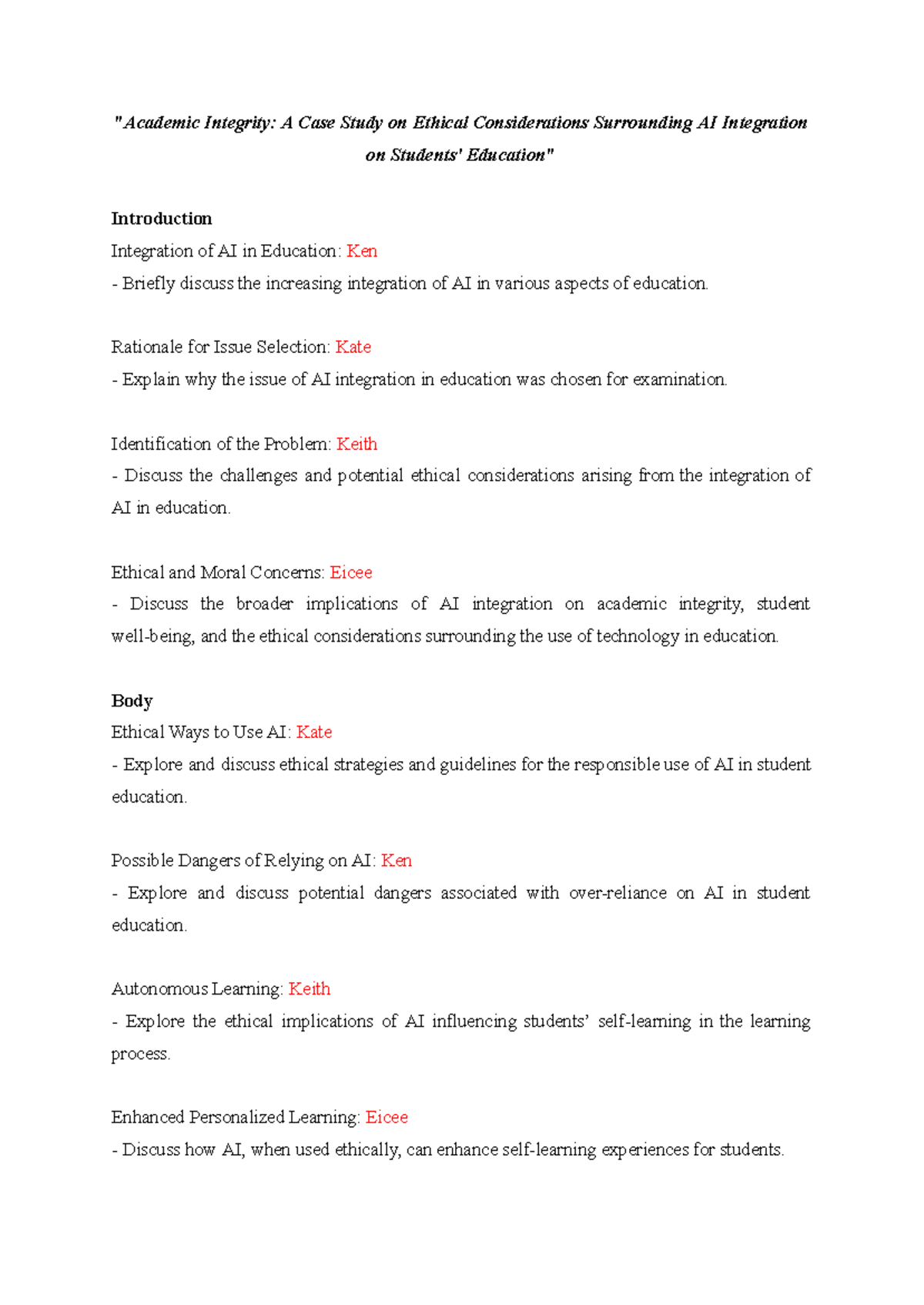 Ethics Finals - "Academic Integrity: A Case Study on Ethical ...