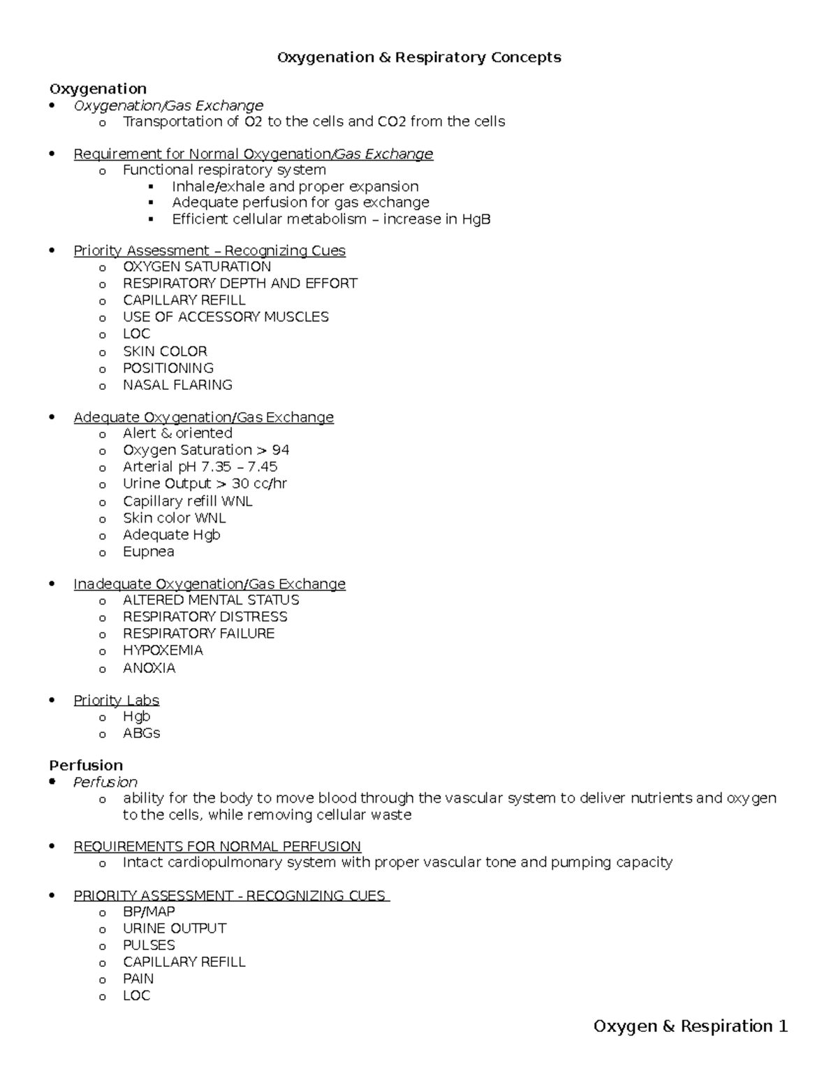 Respiratory ABG Outline - Oxygenation & Respiratory Concepts ...