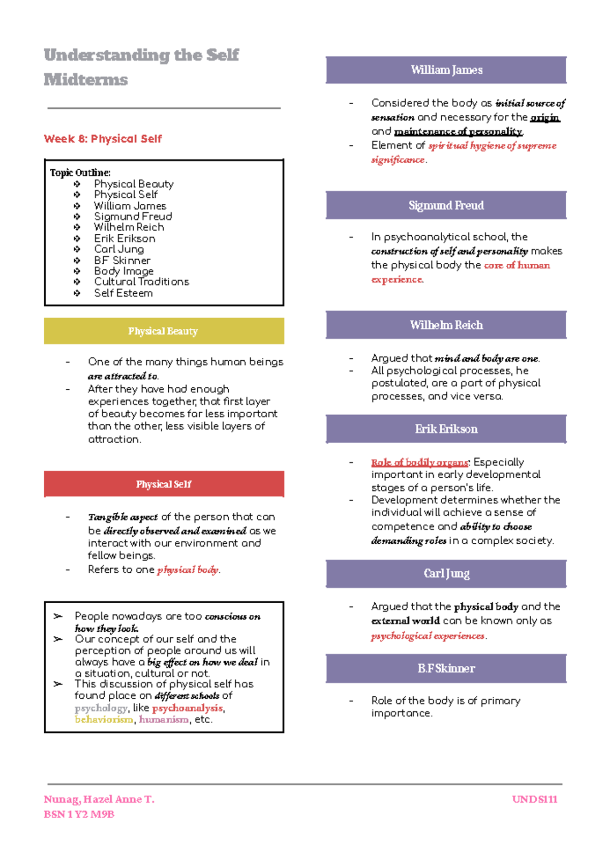 Uself Midterms (Physical Self-Sexual Self) - Understanding the Self ...