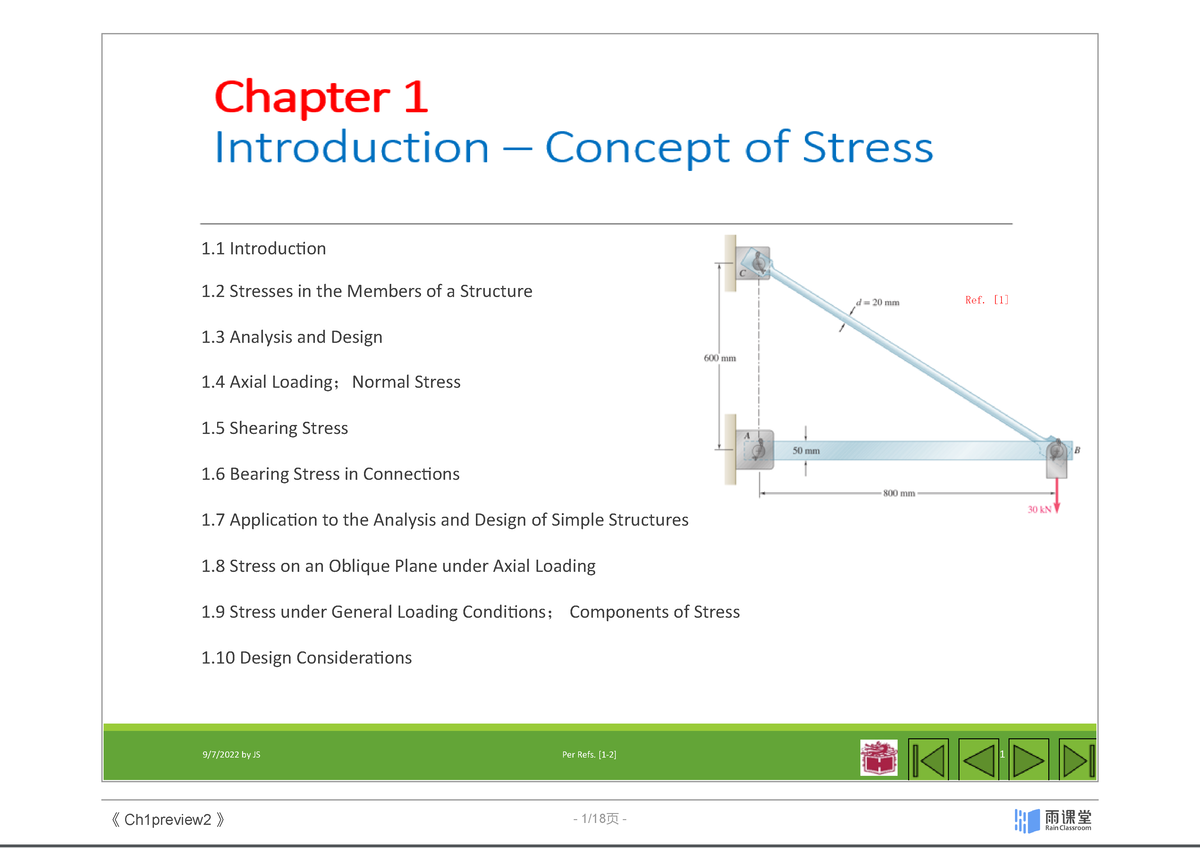 Ch1preview 2 - Mechanics Of Materials - 1 Introducon 1 Stresses In The ...