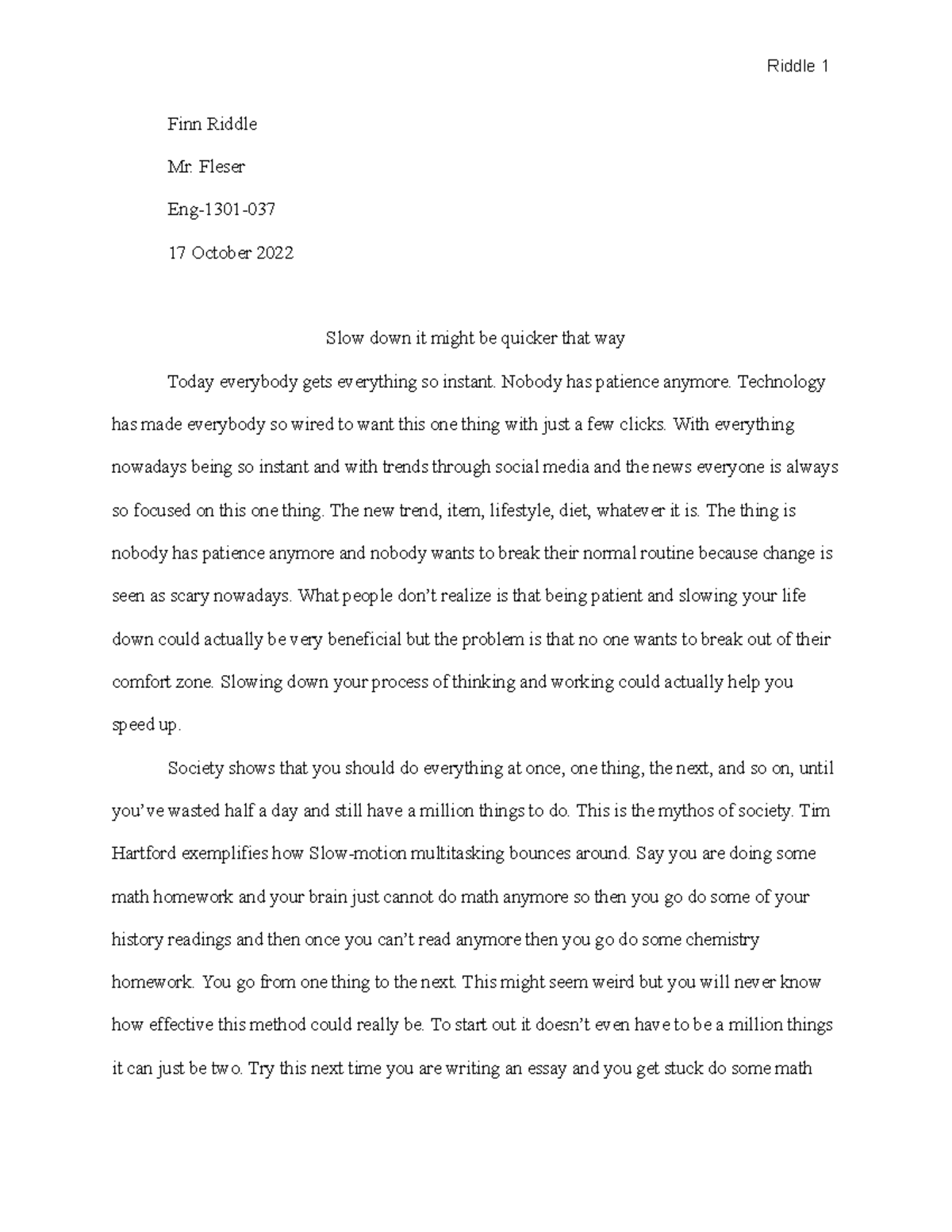 Rhetorical analysis draft - Google Docs - Finn Riddle Mr. Fleser Eng ...