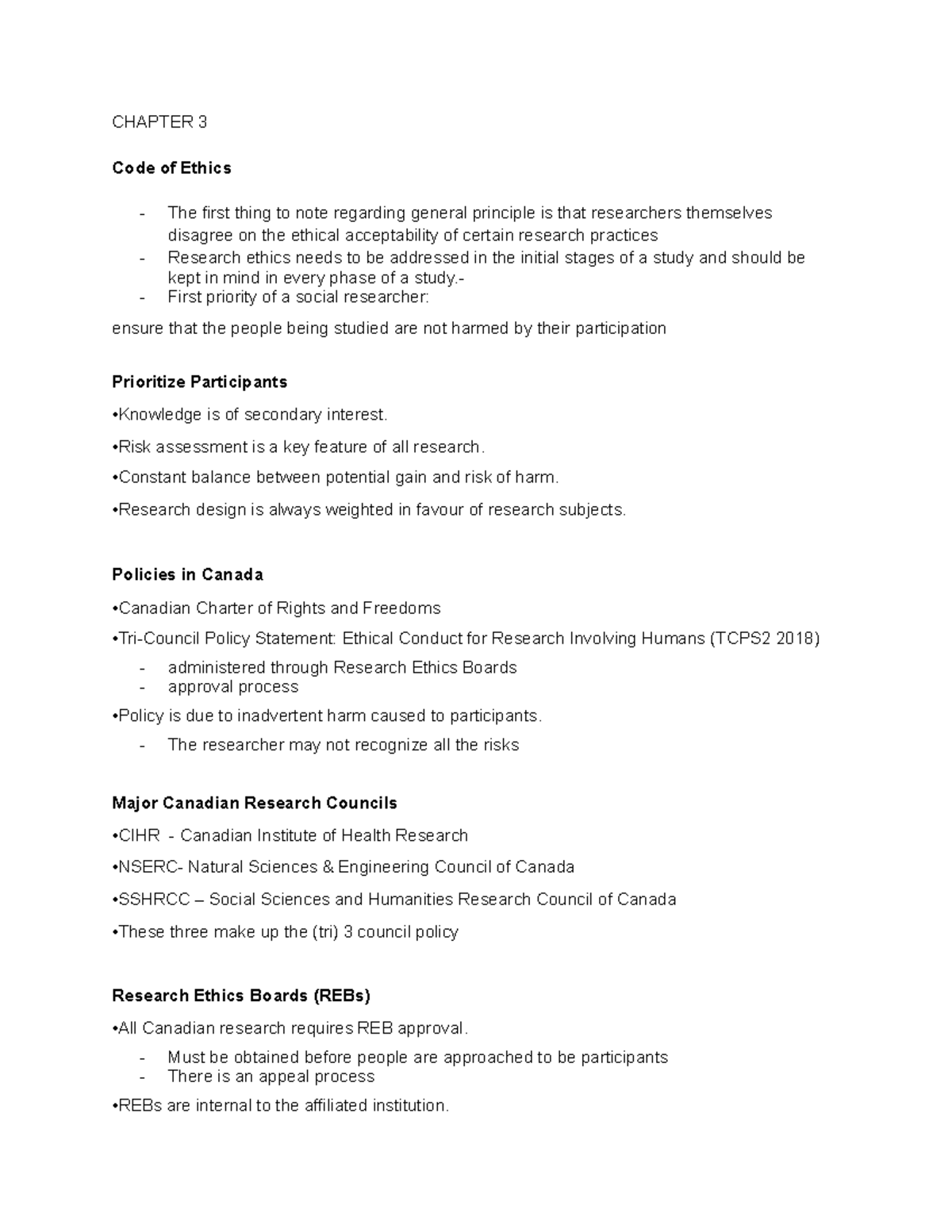Chapter 3 - Lecture notes 3 - CHAPTER 3 Code of Ethics The first thing ...