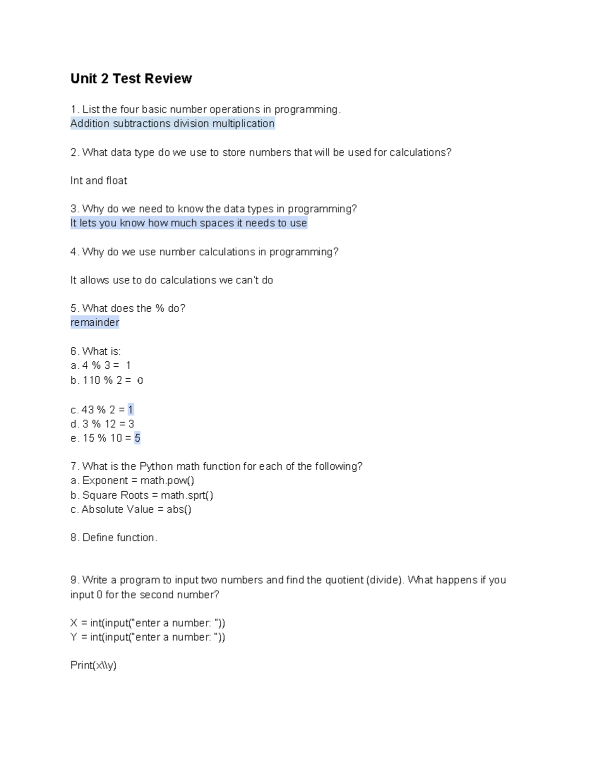 Unit+2+Test+Review - notes not from college - Unit 2 Test Review List ...