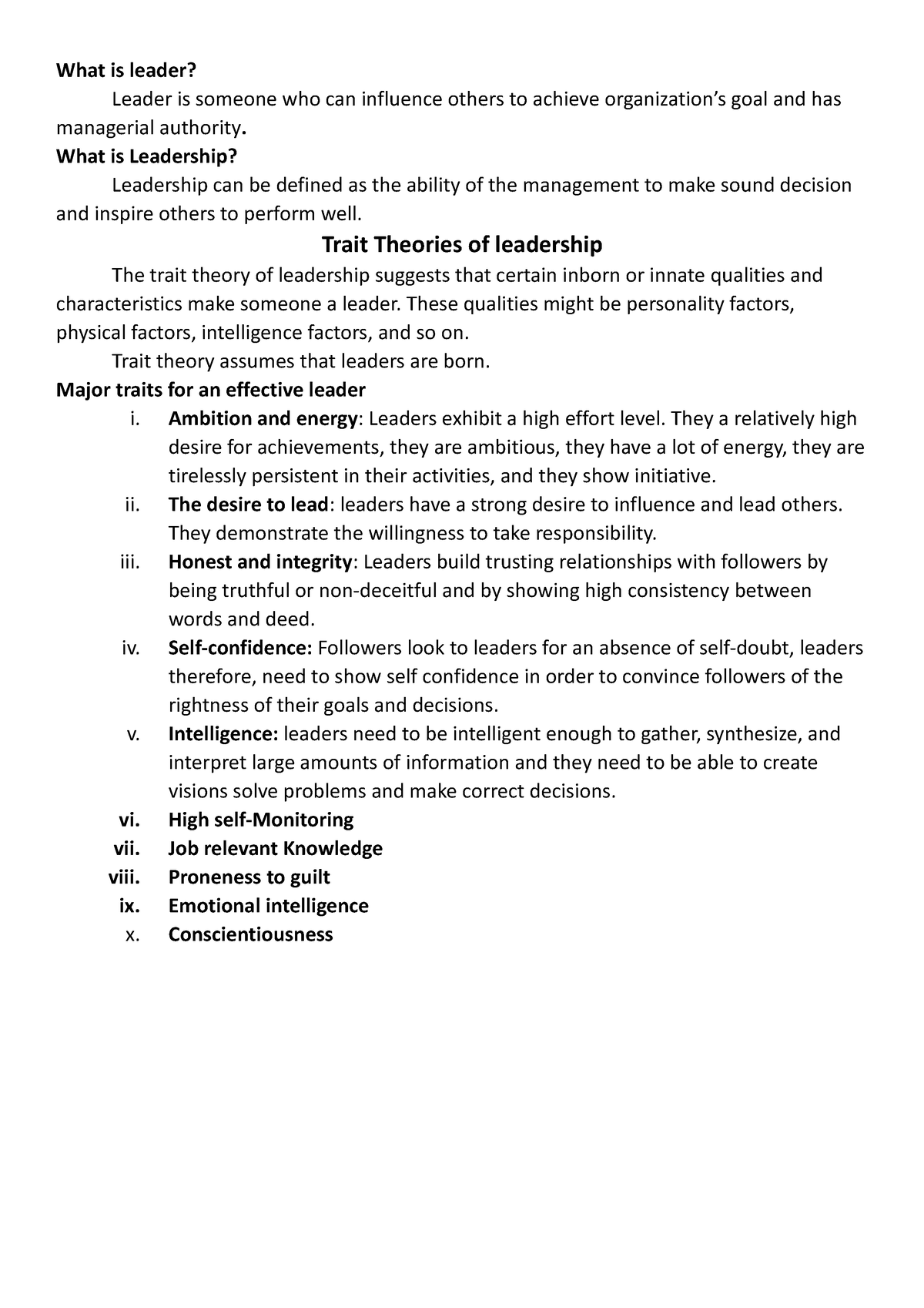 Theories of Leadership - What is leader? Leader is someone who can ...