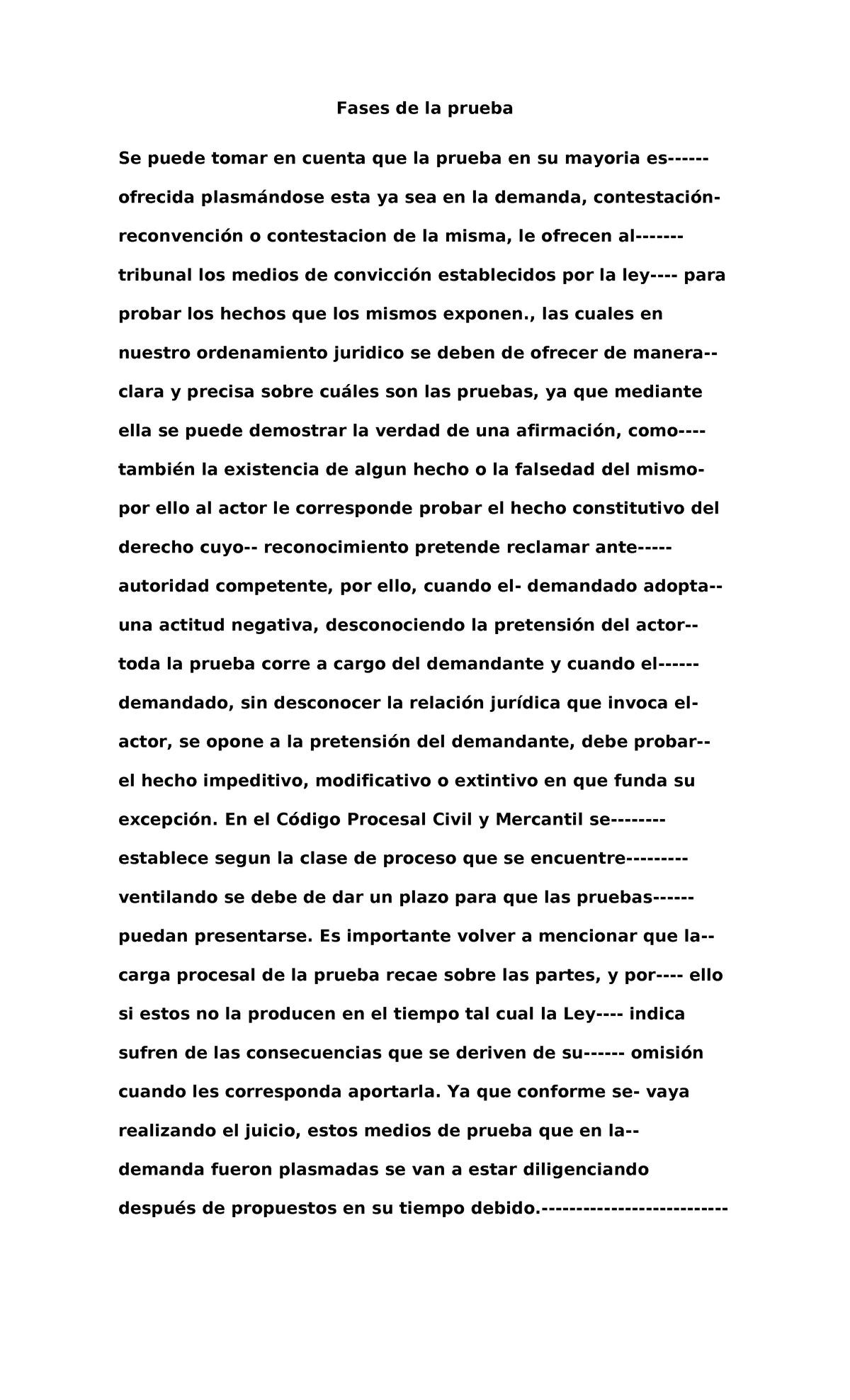 Fases de la prueba - , las cuales en nuestro ordenamiento juridico se ...