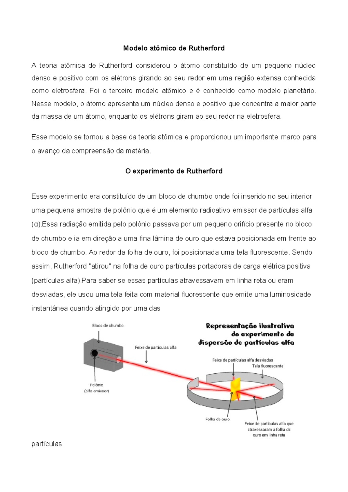 Modelo atômico de Rutherford - Modelo atômico de Rutherford A teoria ...