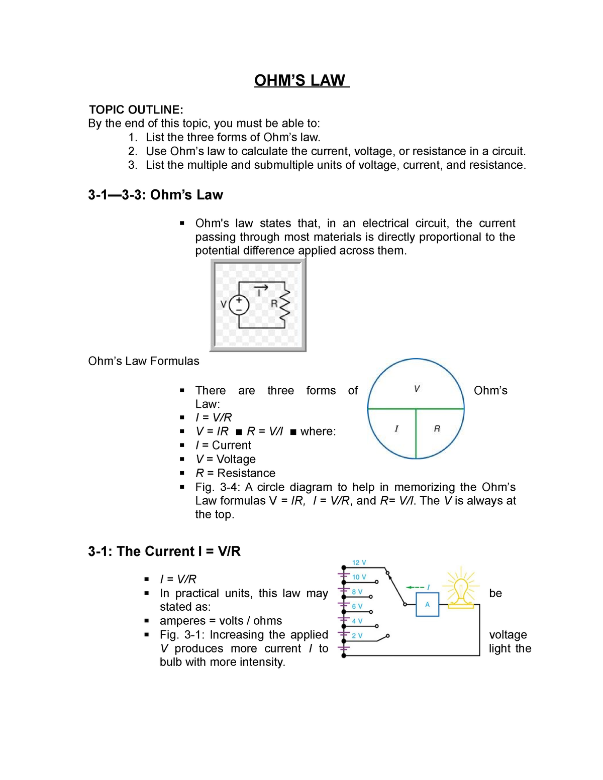 OHM’S LAW In Electrical Engineering - OHM’S LAW TOPIC OUTLINE: By The ...