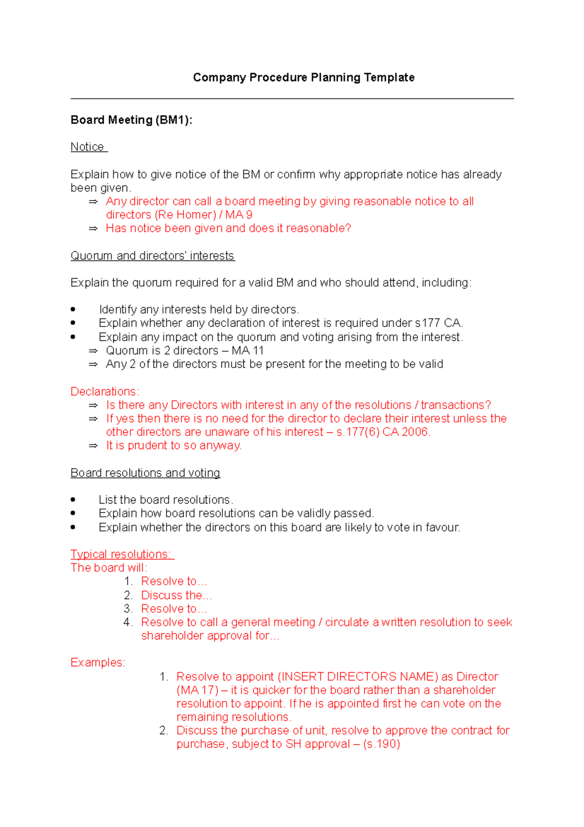 company-procedure-planning-template-any-director-can-call-a-board