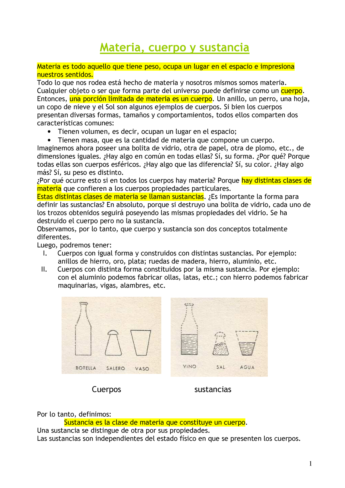 Actividad Nº5 Materia Cuerpo Sustancia 1 Materia Cuerpo Y Sustancia Materia Es Todo Aquello 8668