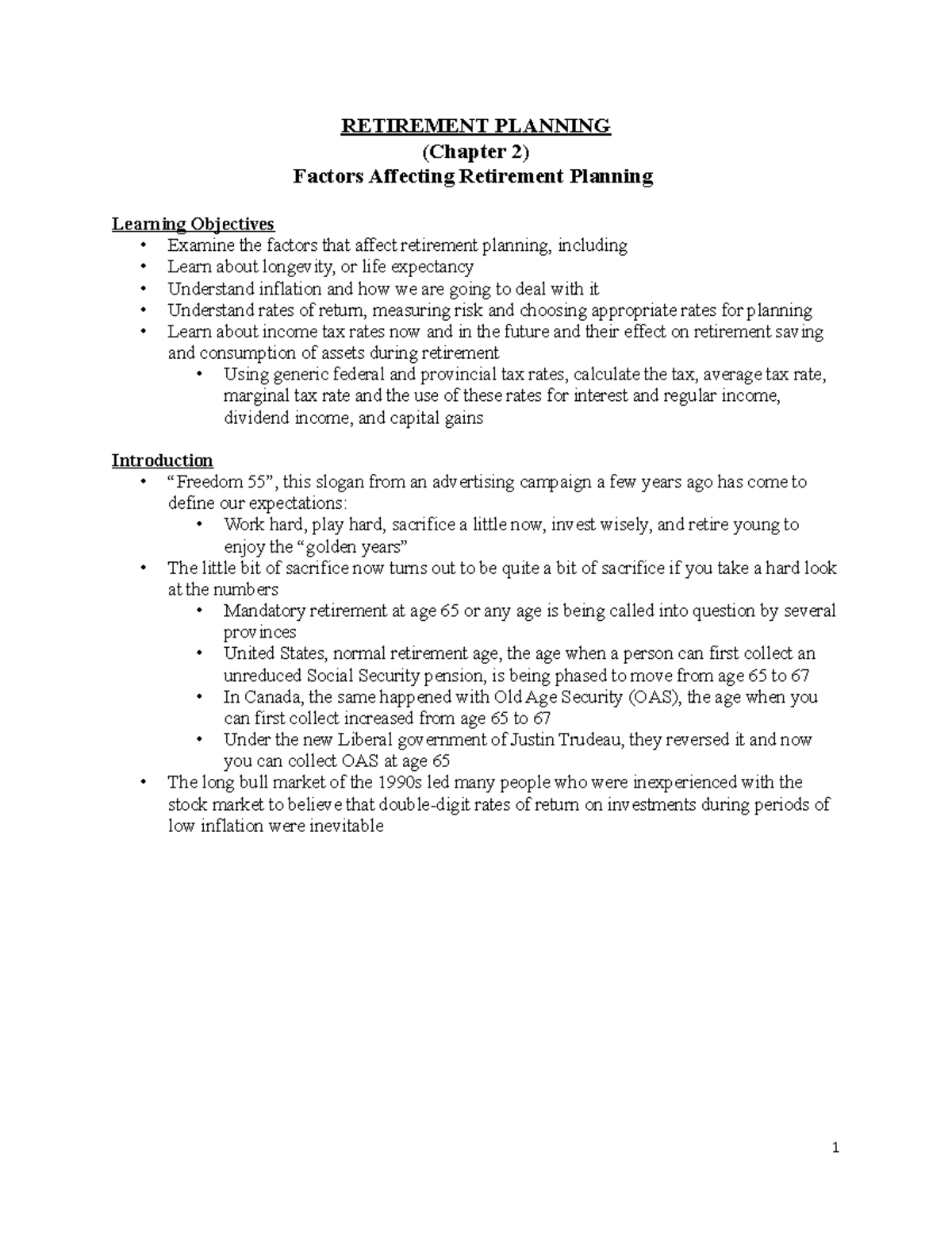 Retirement Planning Ch 2 Part 2 RPP - RETIREMENT PLANNING (Chapter 2 ...