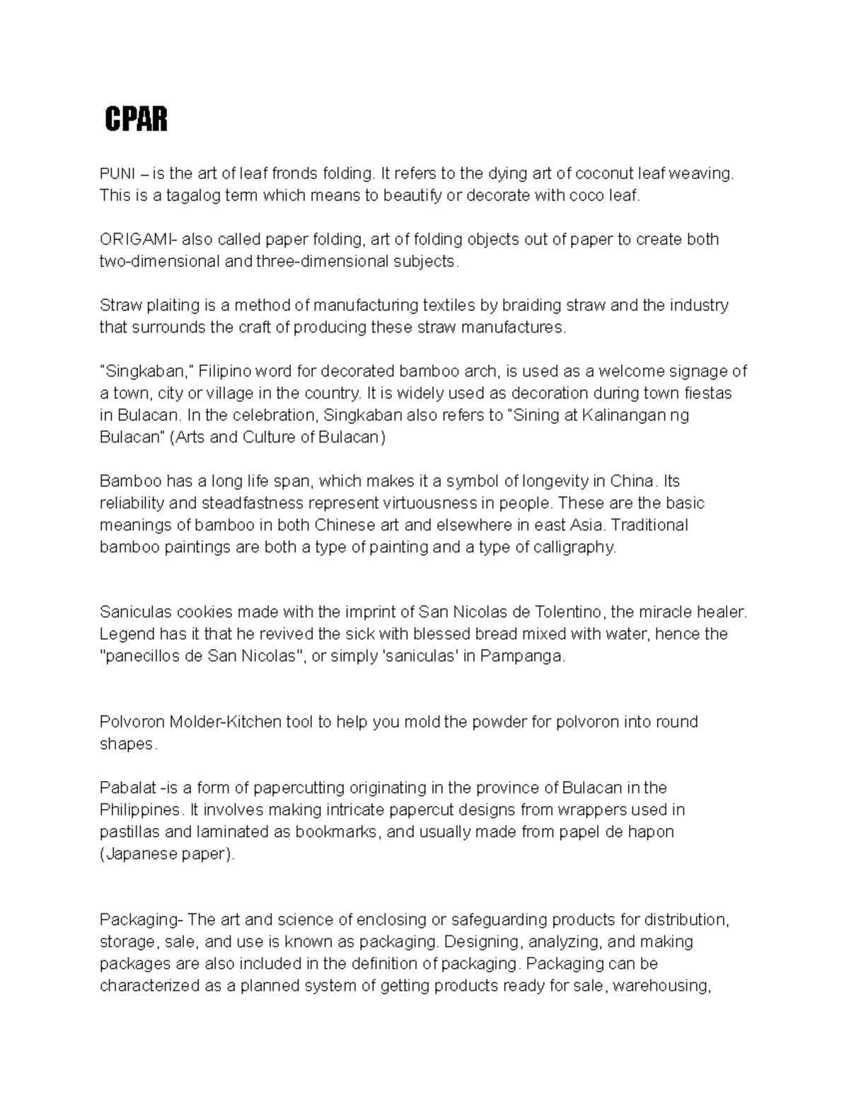 CPAR i love this sub CPAR PUNI is the art of leaf fronds folding