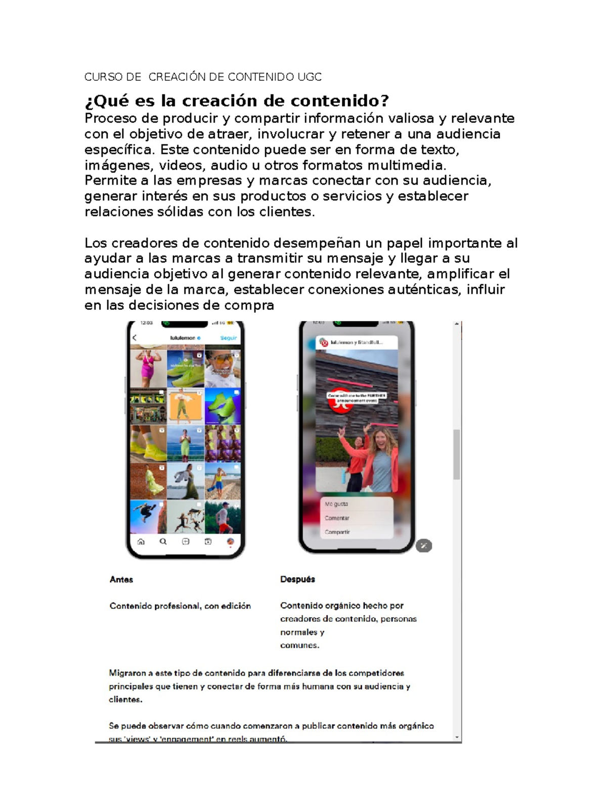 Curso DE Creación DE Contenido UGC - CURSO DE CREACIÓN DE CONTENIDO UGC ...