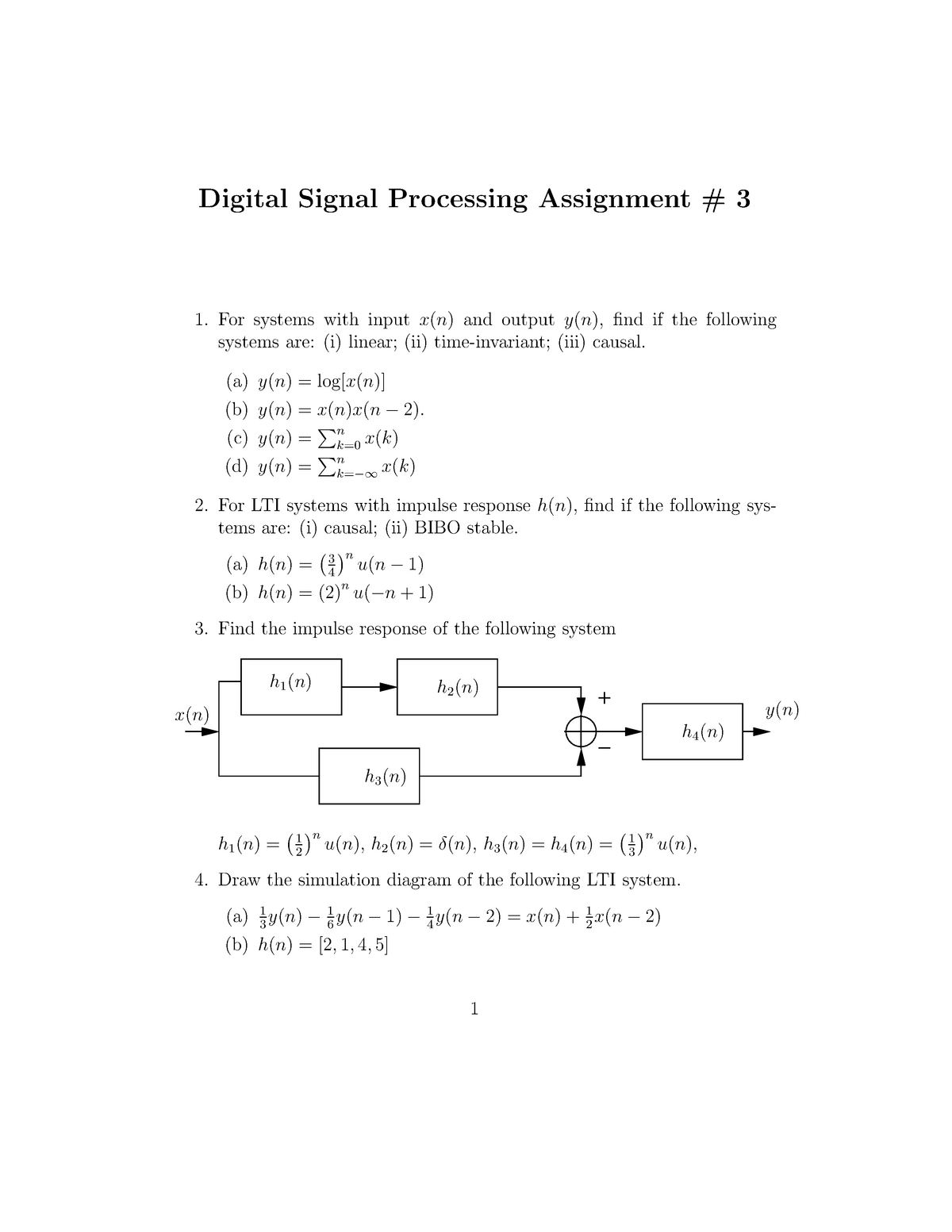 Assignment 3 Questions Eleg 5173l Digital Signal Processing Studocu