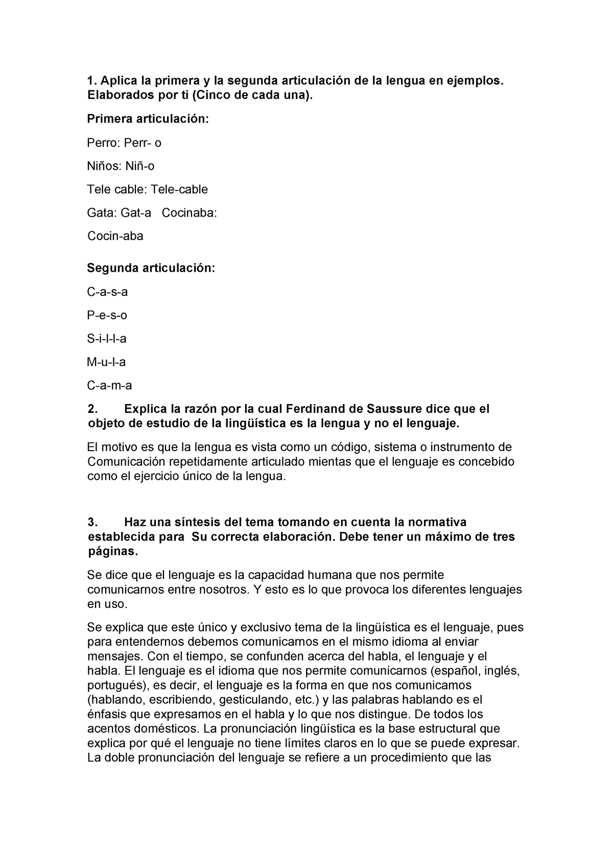 Unidad 1 Actividad 3 Lengua Española Aplica La Primera Y La Segunda Articulación De La Lengua 2760