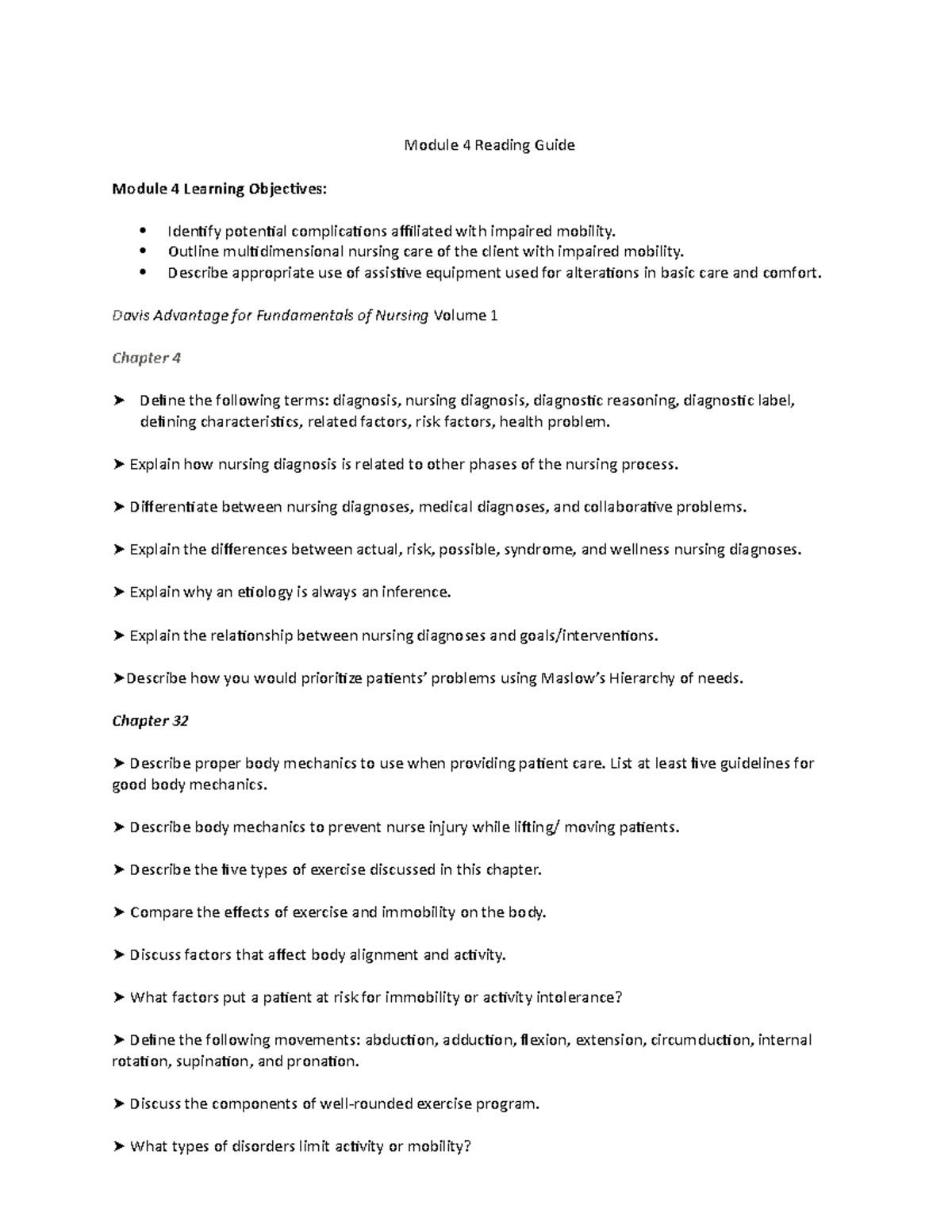 Module 4 Reading Notes - Module 4 Reading Guide Module 4 Learning ...