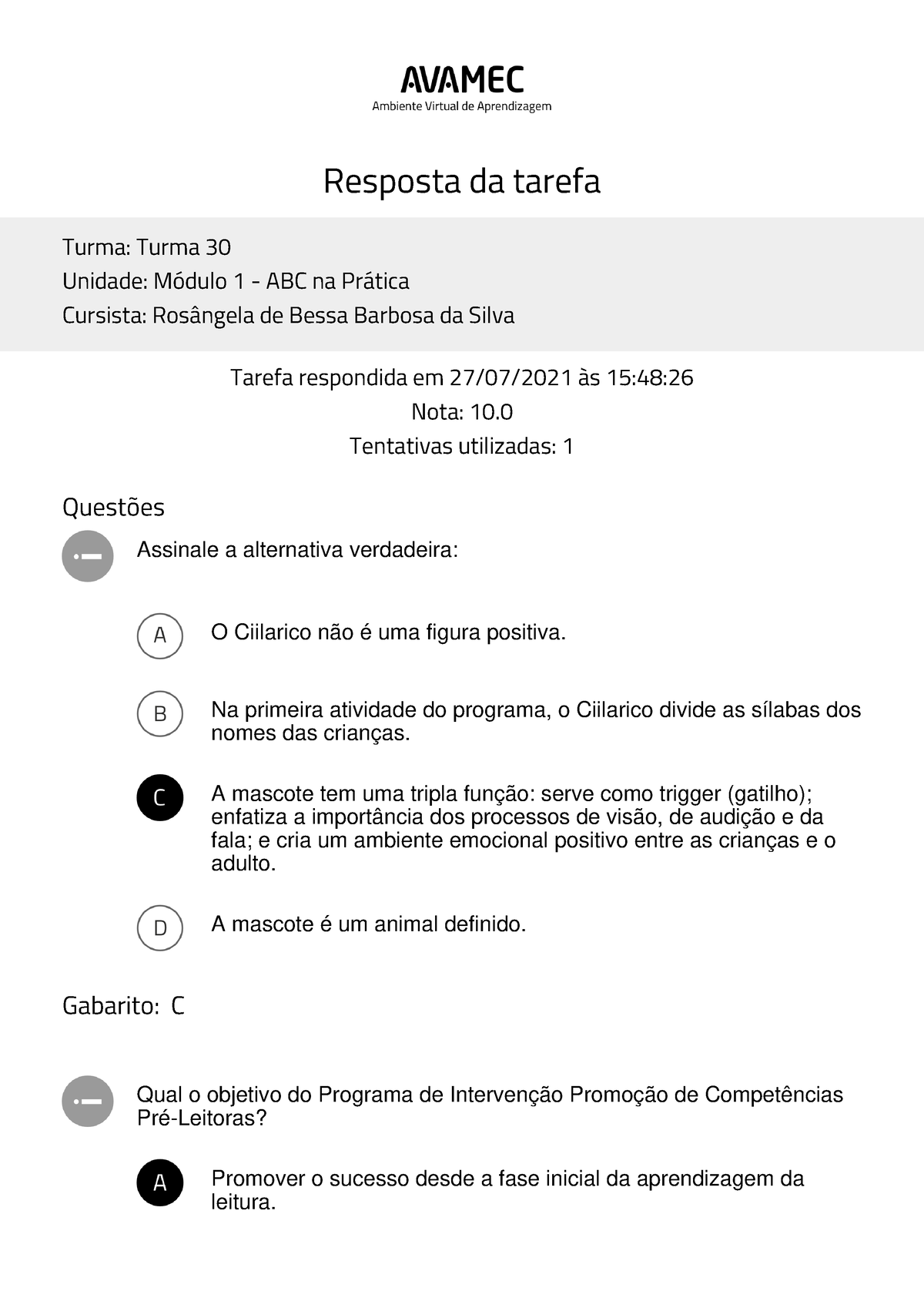 EXERCÍCIO PARA ALFABETIZAÇÃO, QUIZ ABC