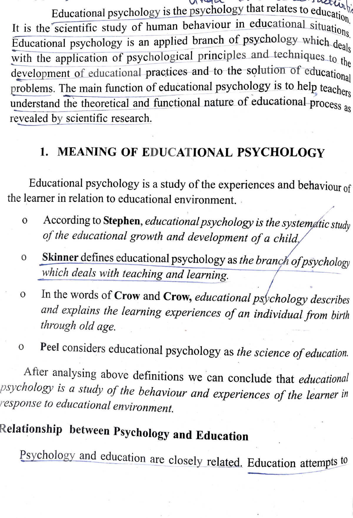 what does educational psychology mean to you essay