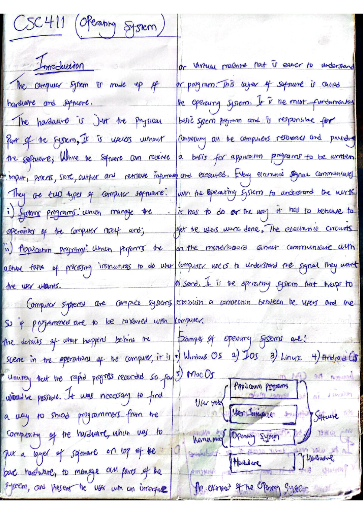CSC411 Note - A note on CSC 411 - CSC411 (operating System ...