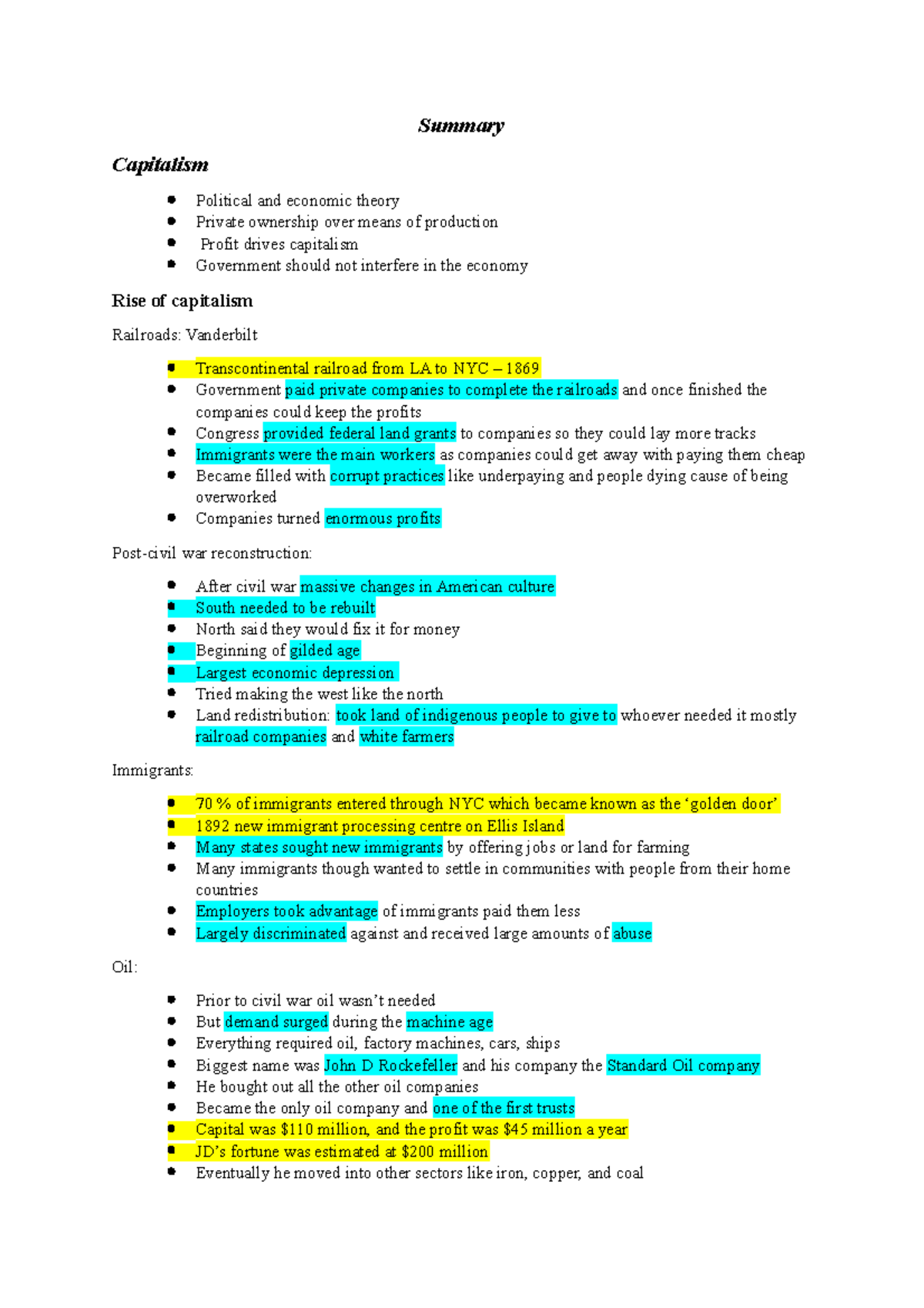 Compacted summary for sem 1 exam - Summary Capitalism Political and ...