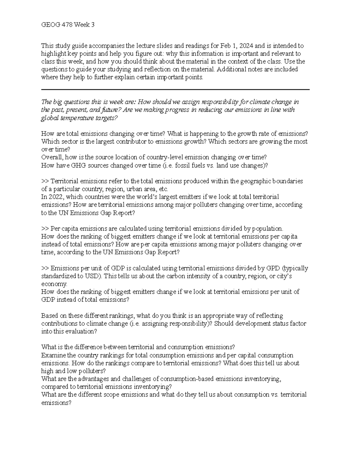 Week 3 study guide - Summary Climate Change: Science Impacts and Policy ...