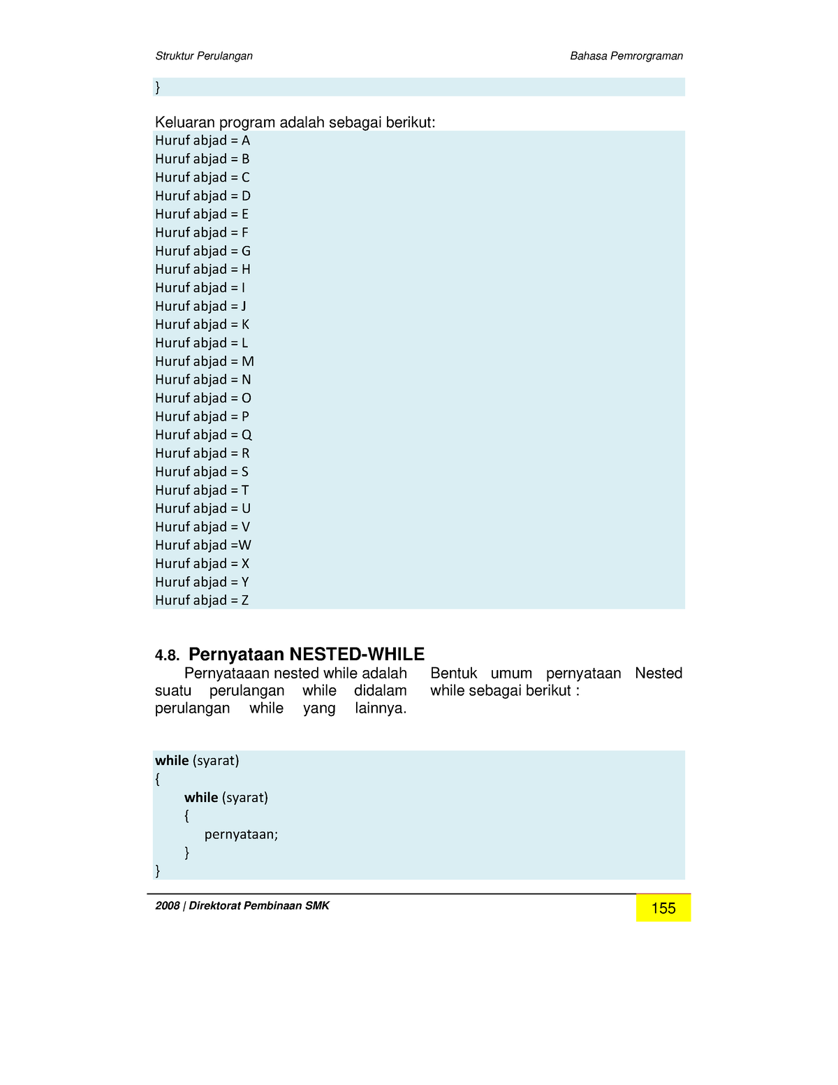 Buku Bahasa Pemrograman Lengkap-55 - Struktur Perulangan Bahasa ...